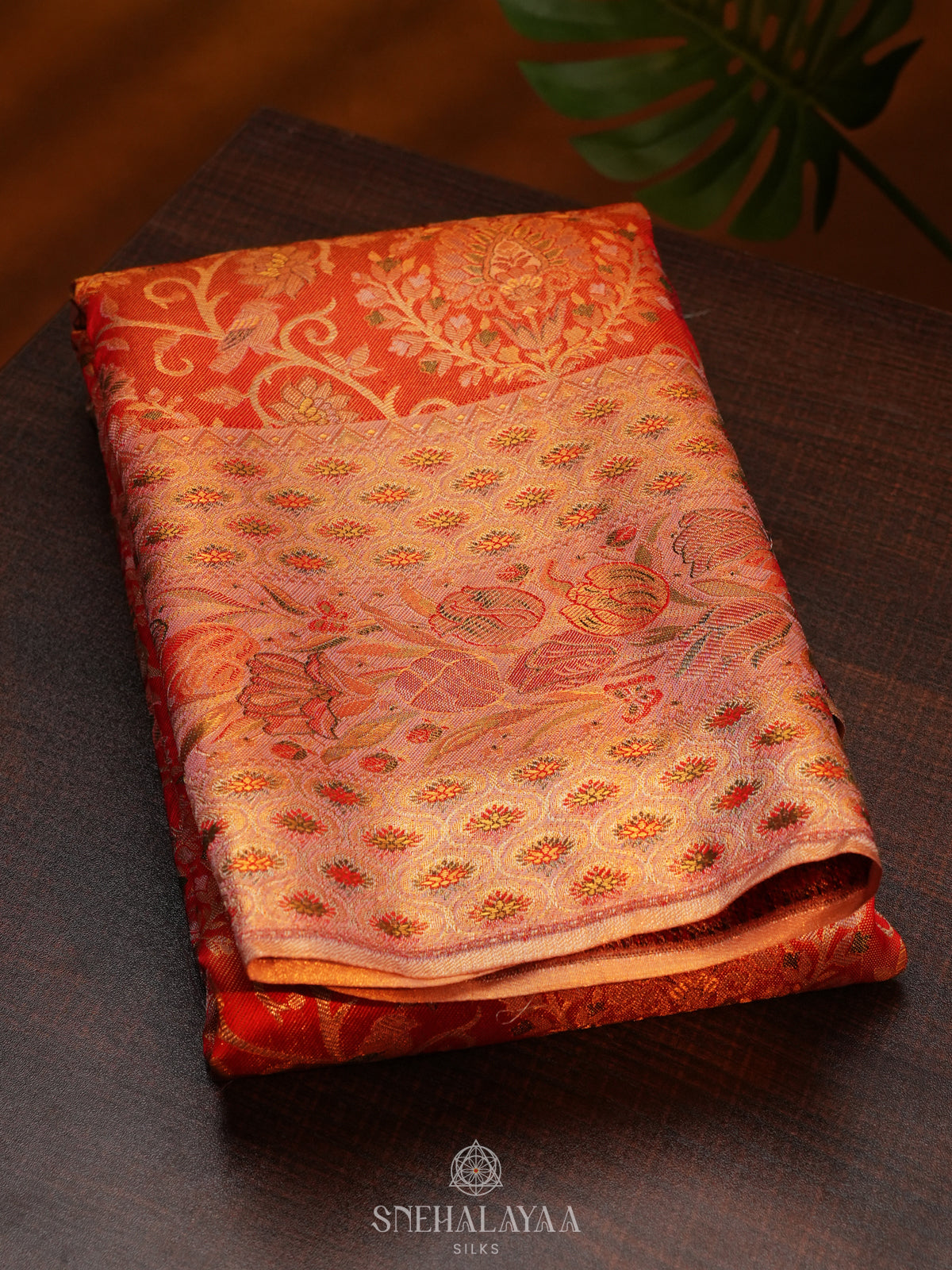 Orange Kanjivaram Silk Saree