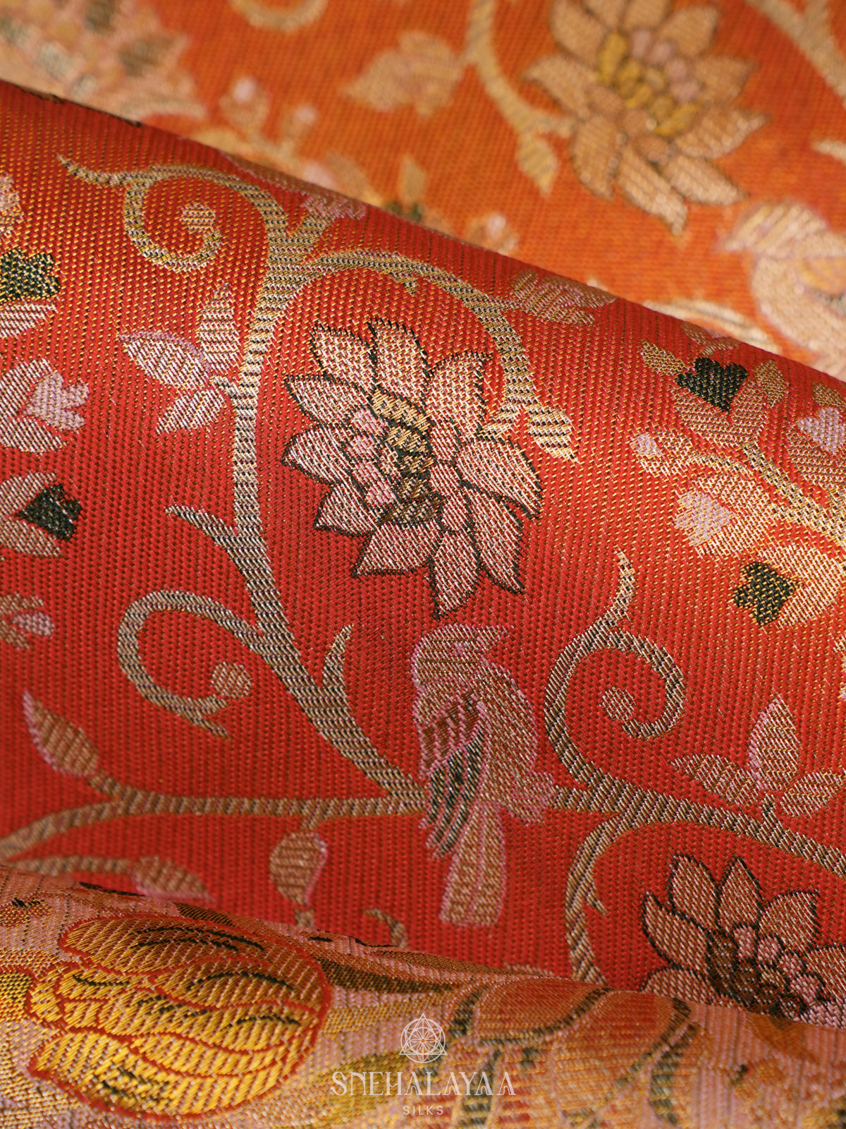 Orange Kanjivaram Silk Saree