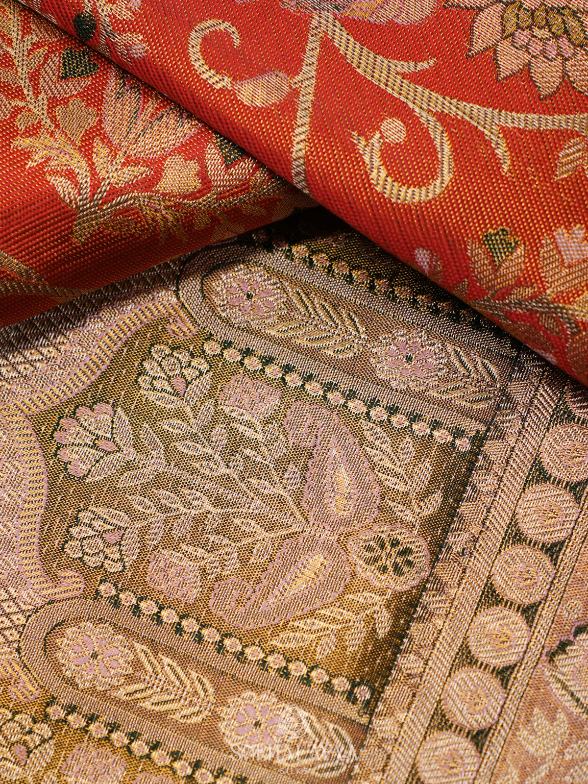 Orange Kanjivaram Silk Saree