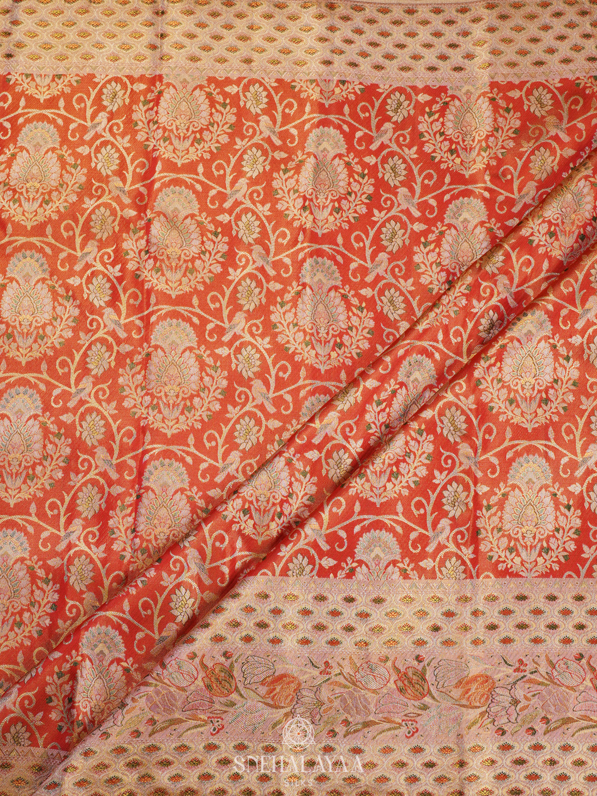 Orange Kanjivaram Silk Saree