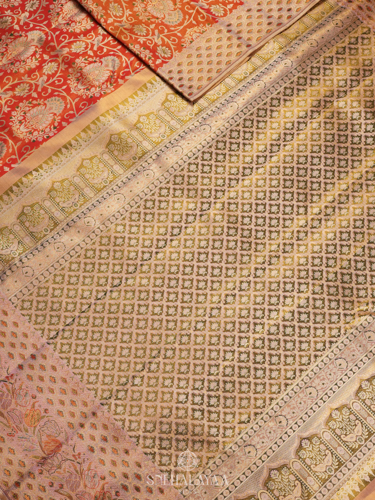 Orange Kanjivaram Silk Saree