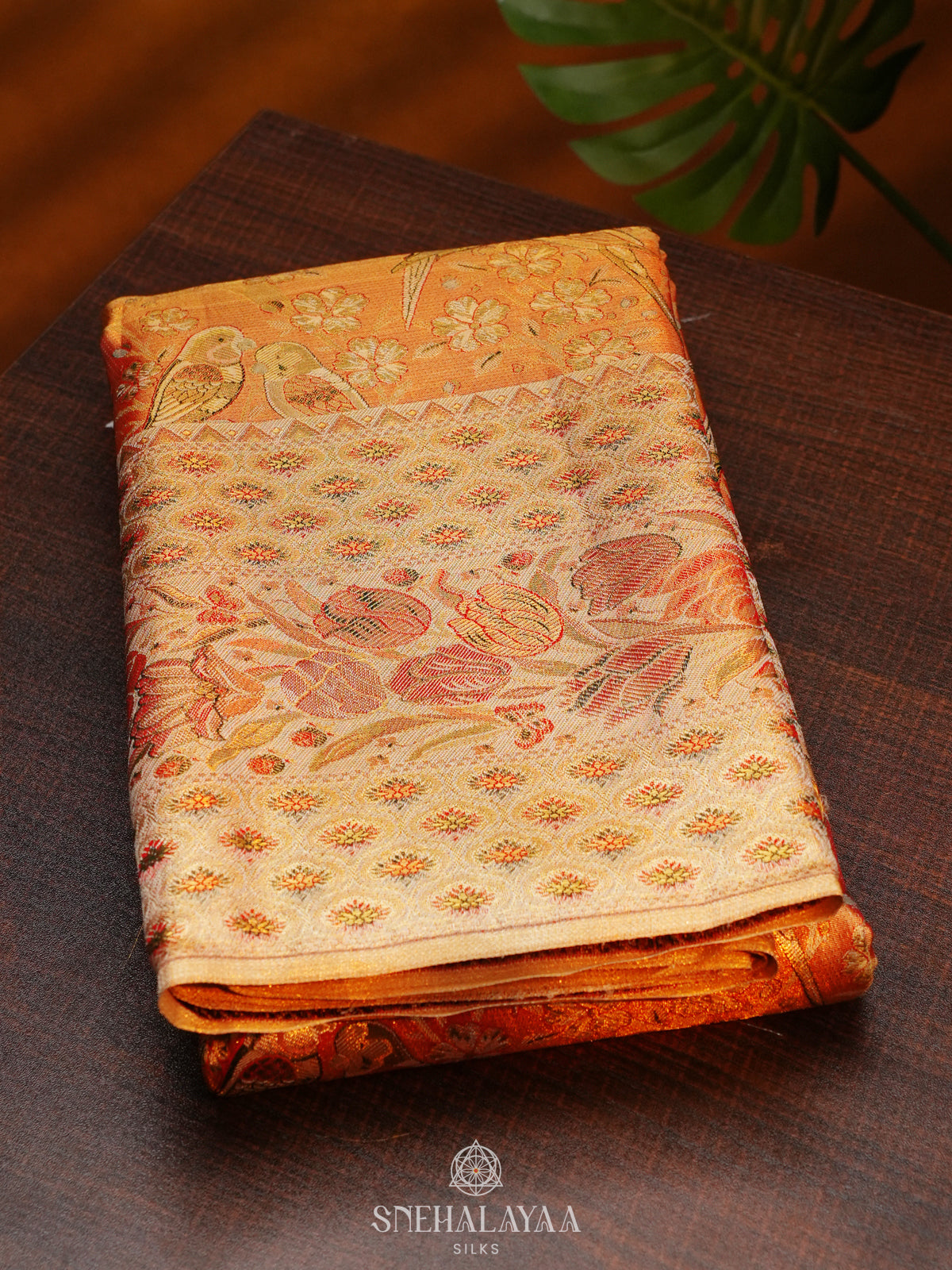 Orange Kanjivaram Silk Saree