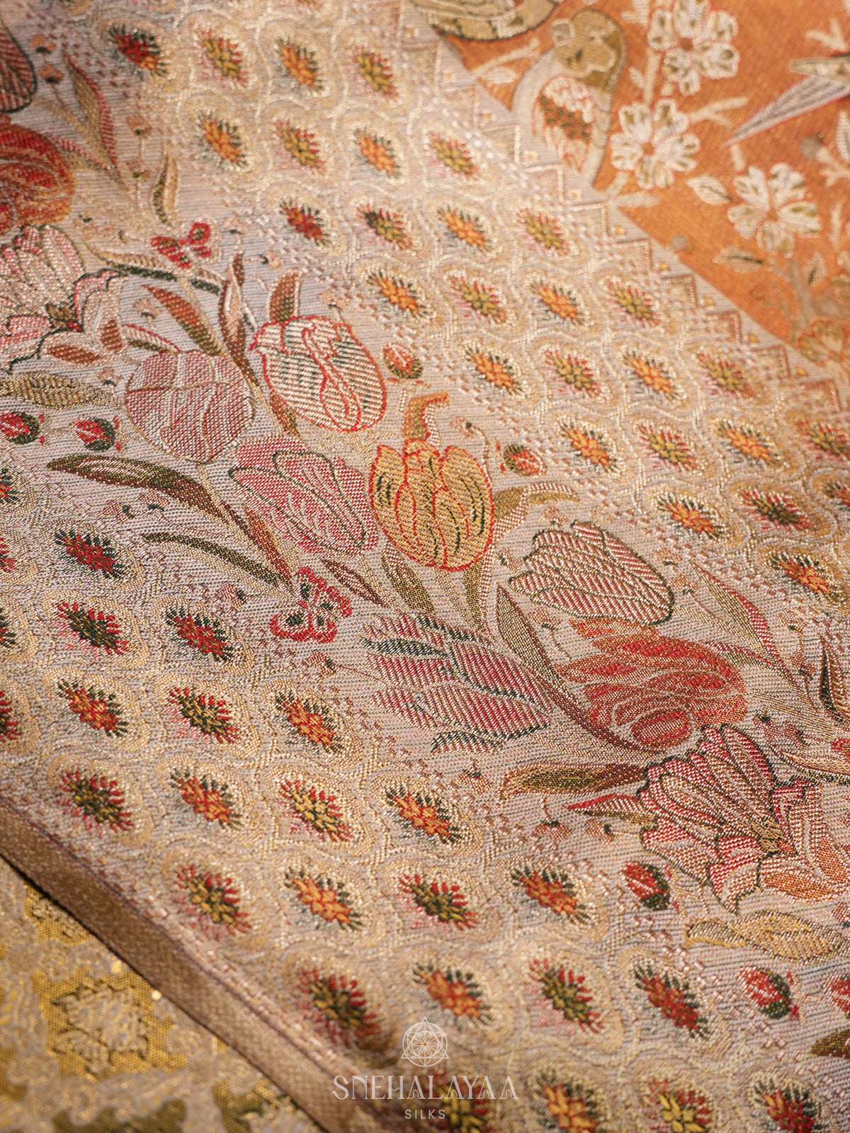 Orange Kanjivaram Silk Saree