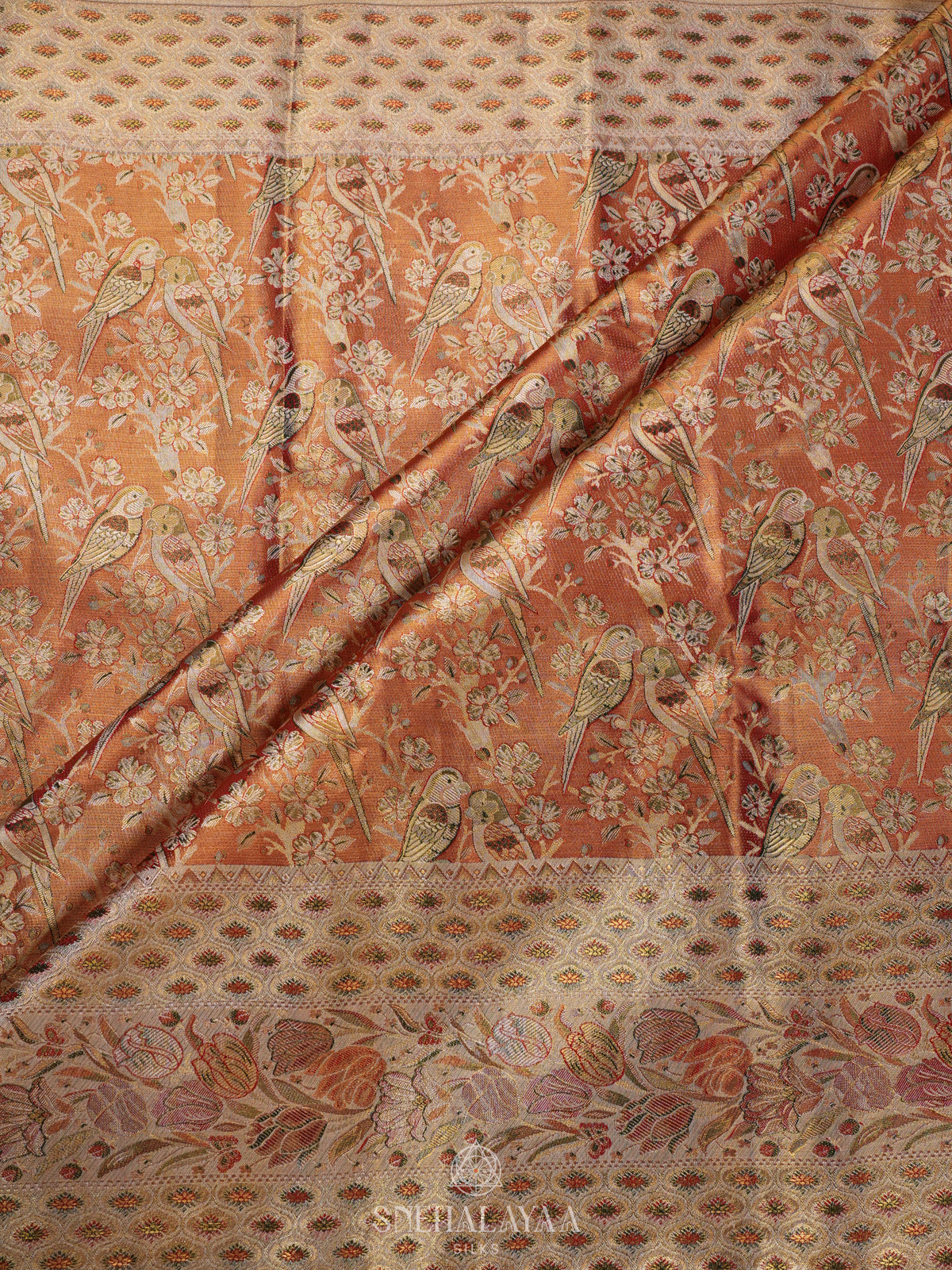 Orange Kanjivaram Silk Saree