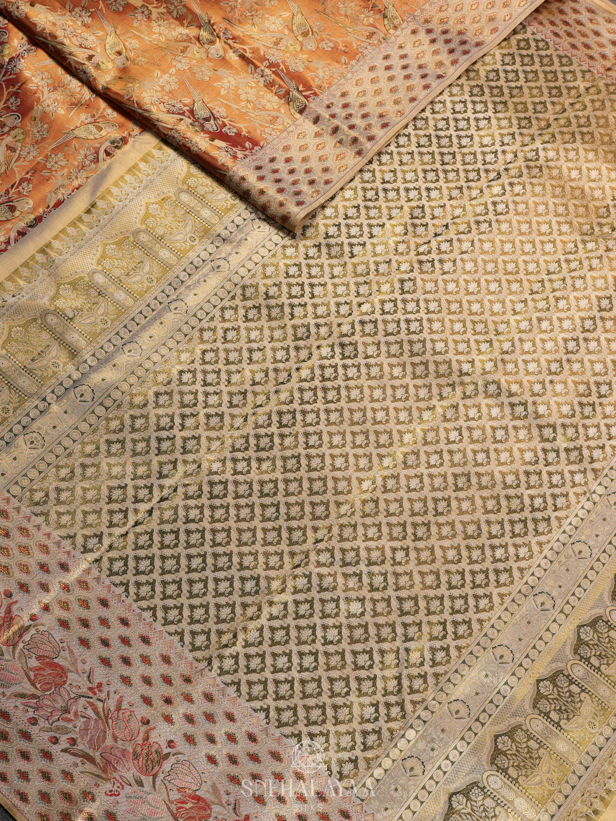Orange Kanjivaram Silk Saree