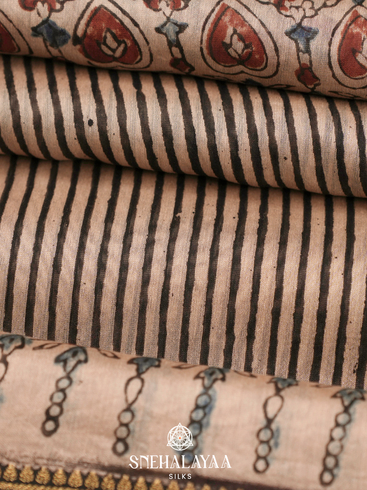 Beige Chanderi Saree