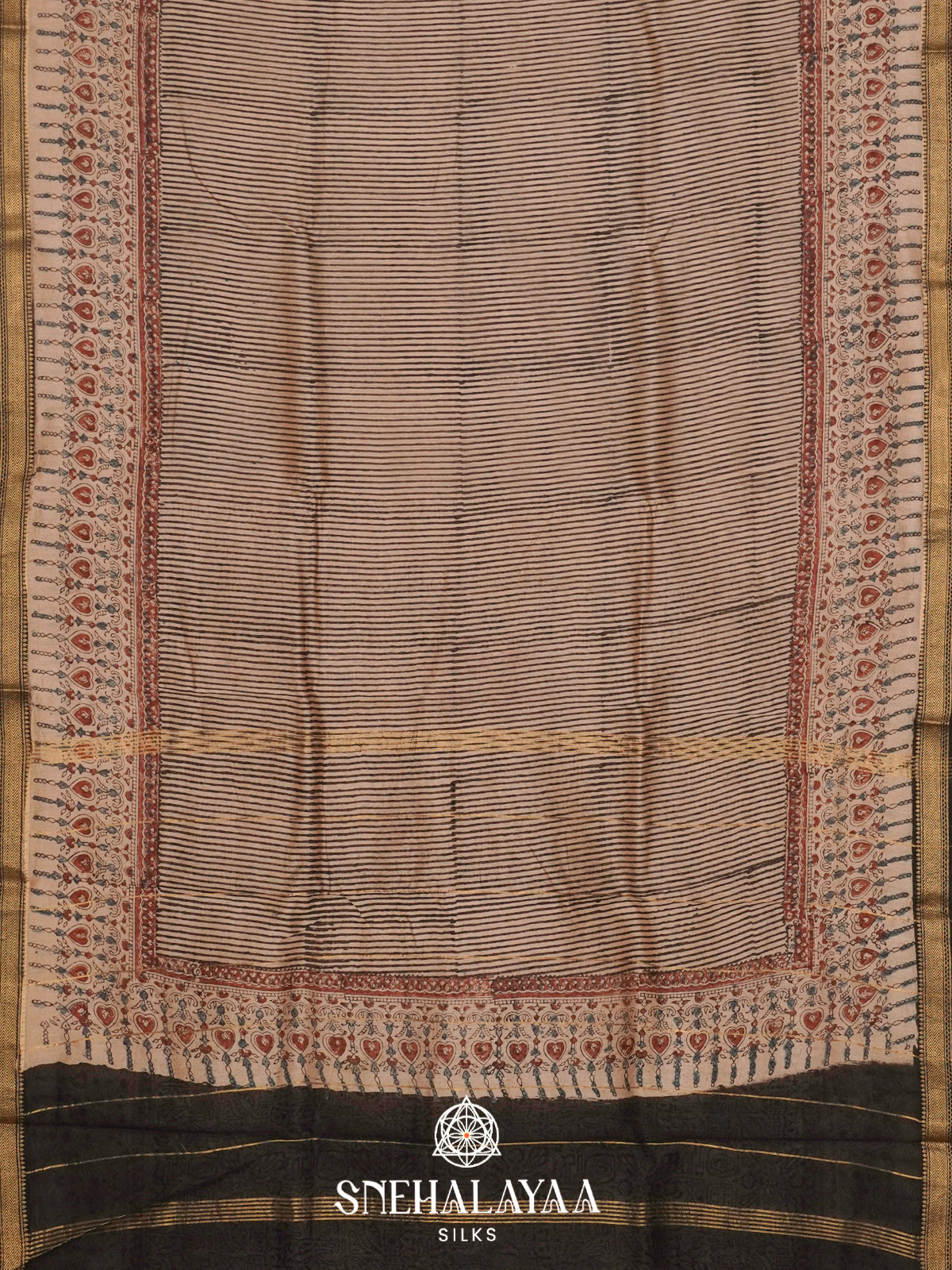 Beige Chanderi Saree