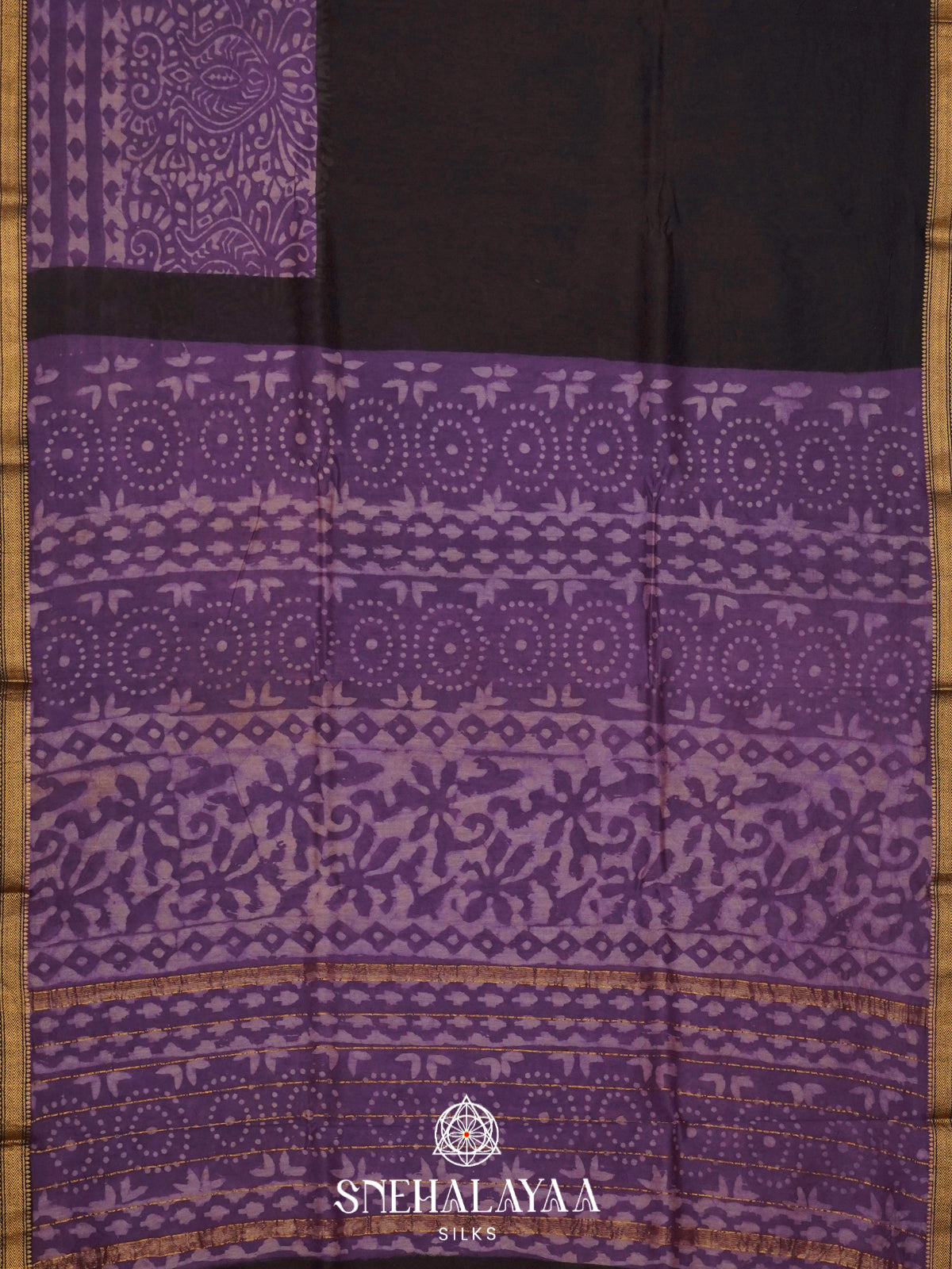 Black Chanderi Saree