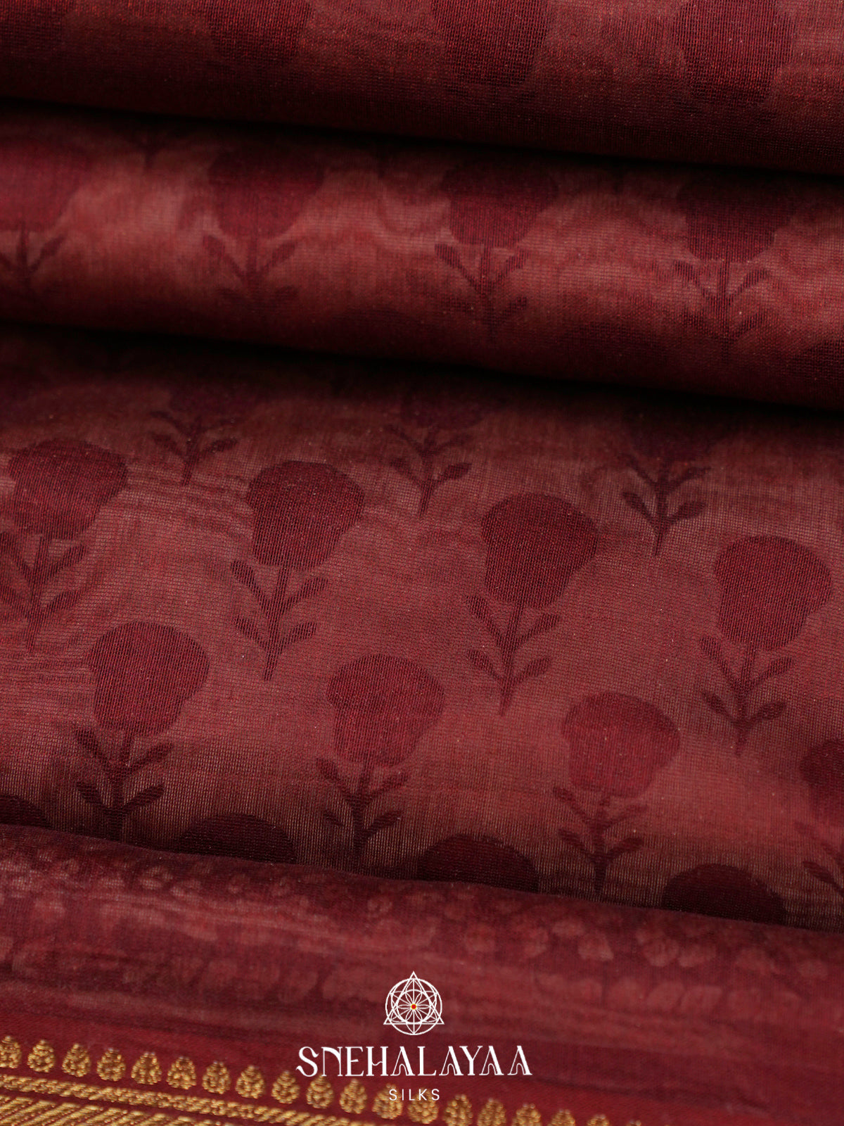 Maroon Chanderi Saree