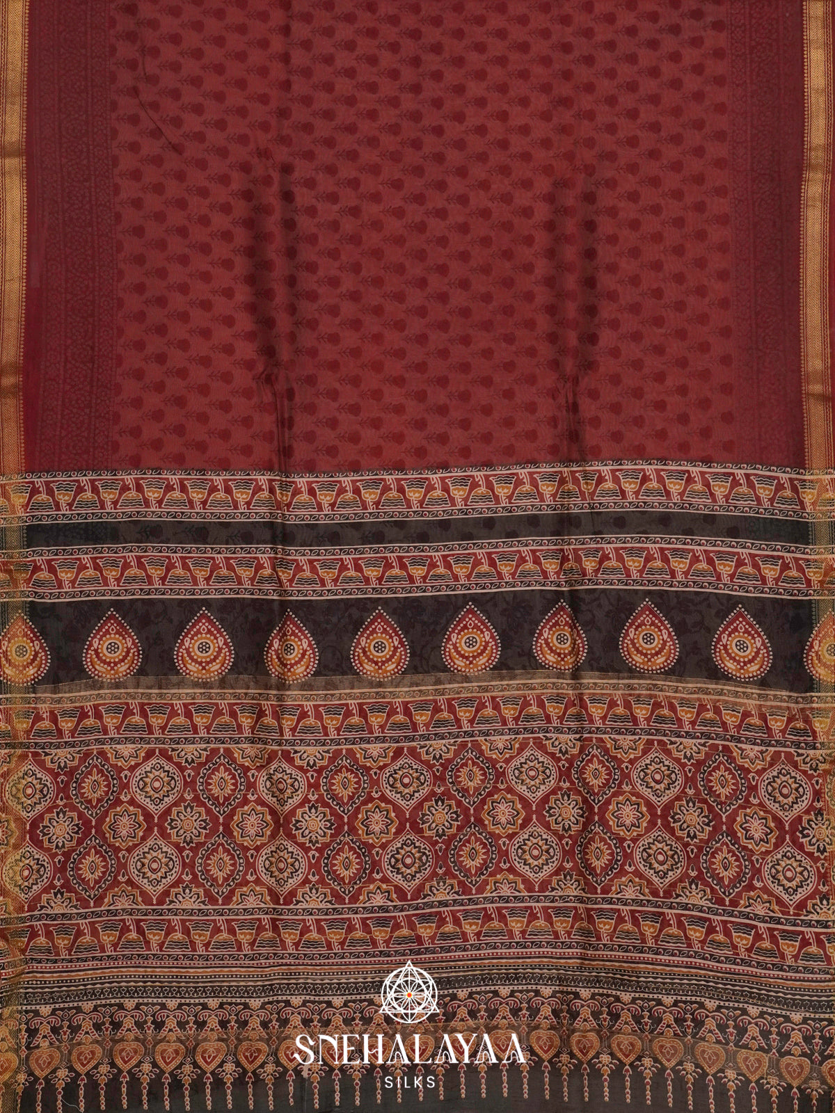 Maroon Chanderi Saree