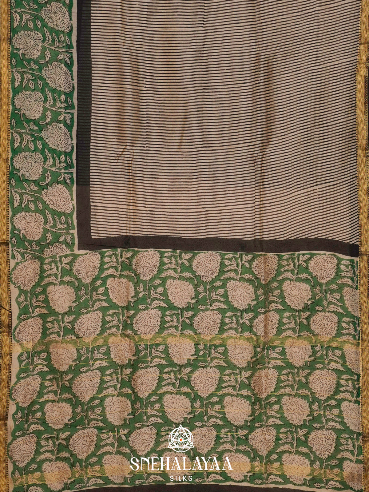 Beige Chanderi Saree