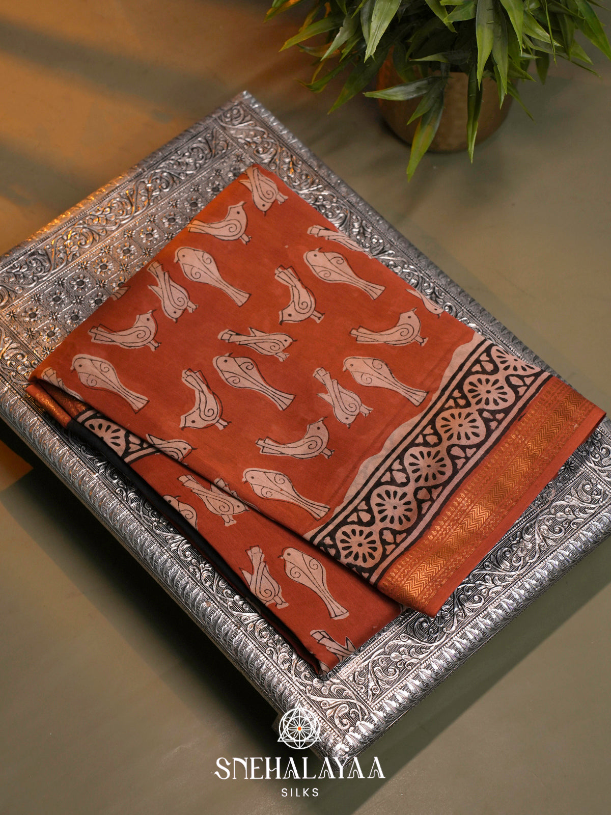 Maroon Chanderi Saree