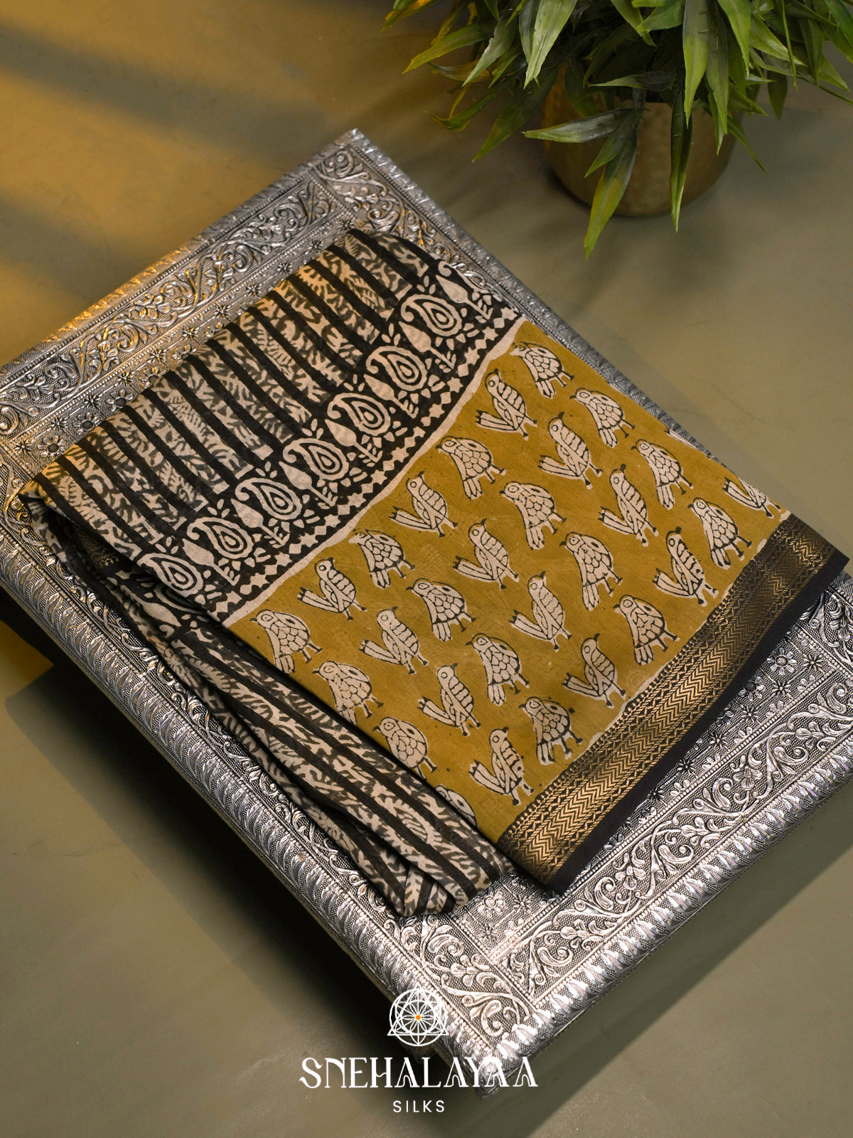 Black Chanderi Saree