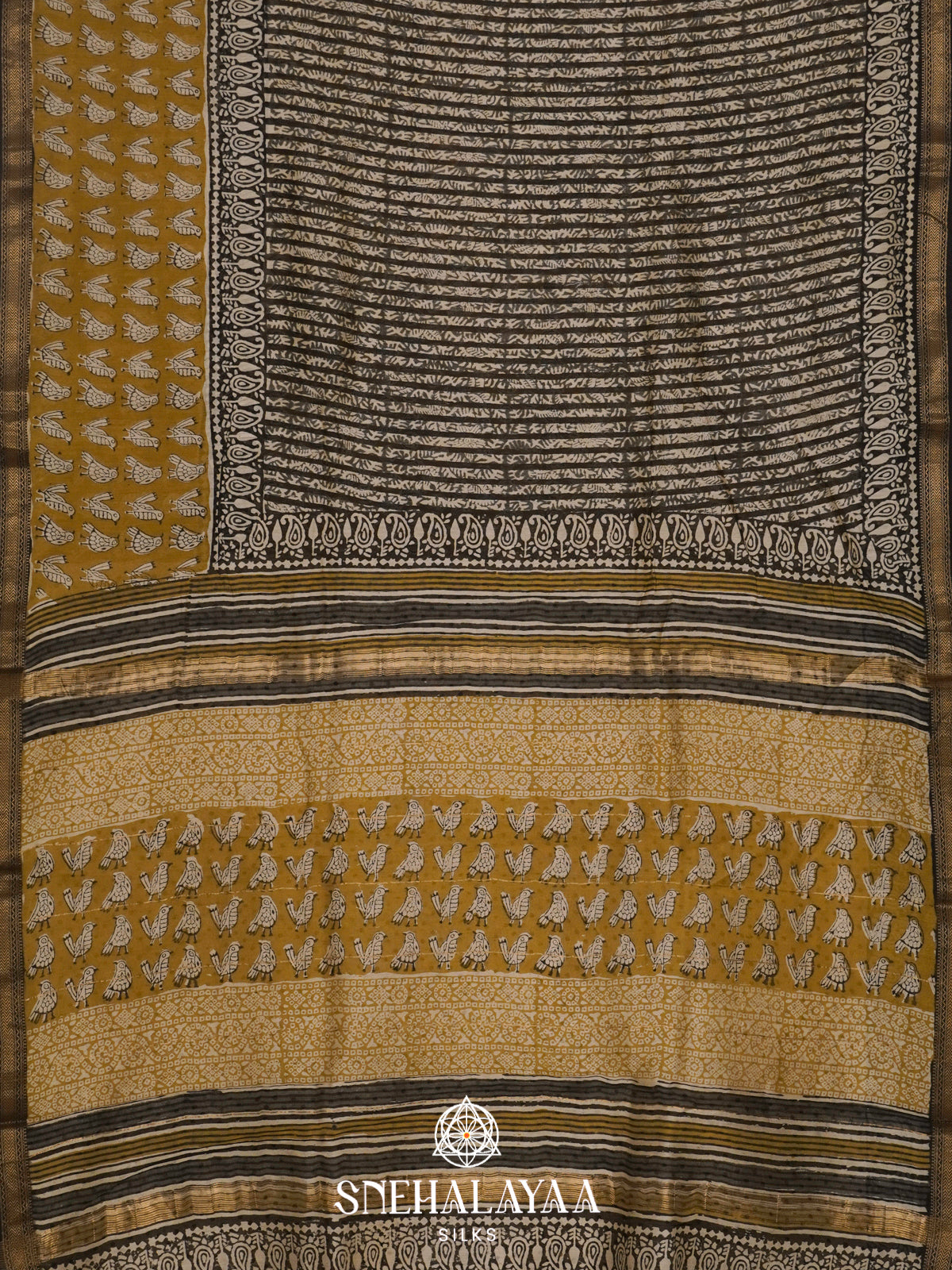 Black Chanderi Saree
