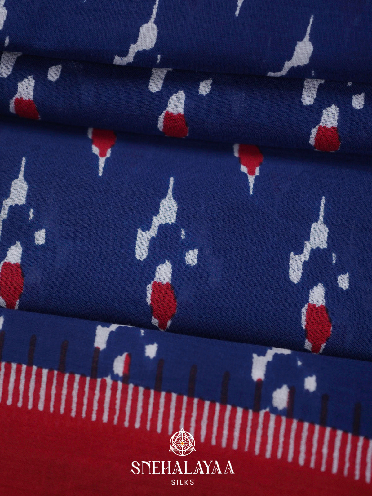 Navy Blue Jaipur Cotton Saree