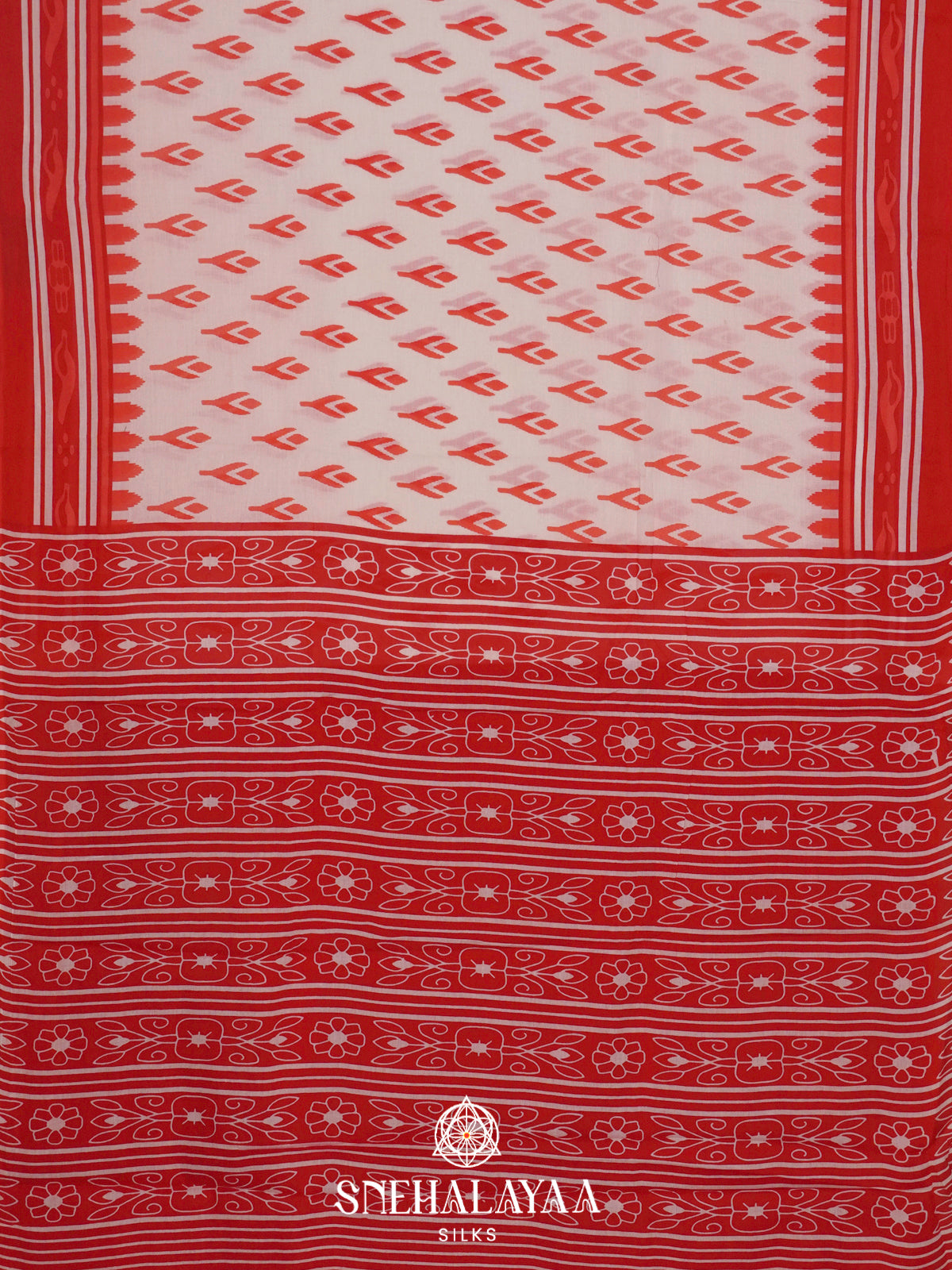 Off White Jaipur Cotton Saree