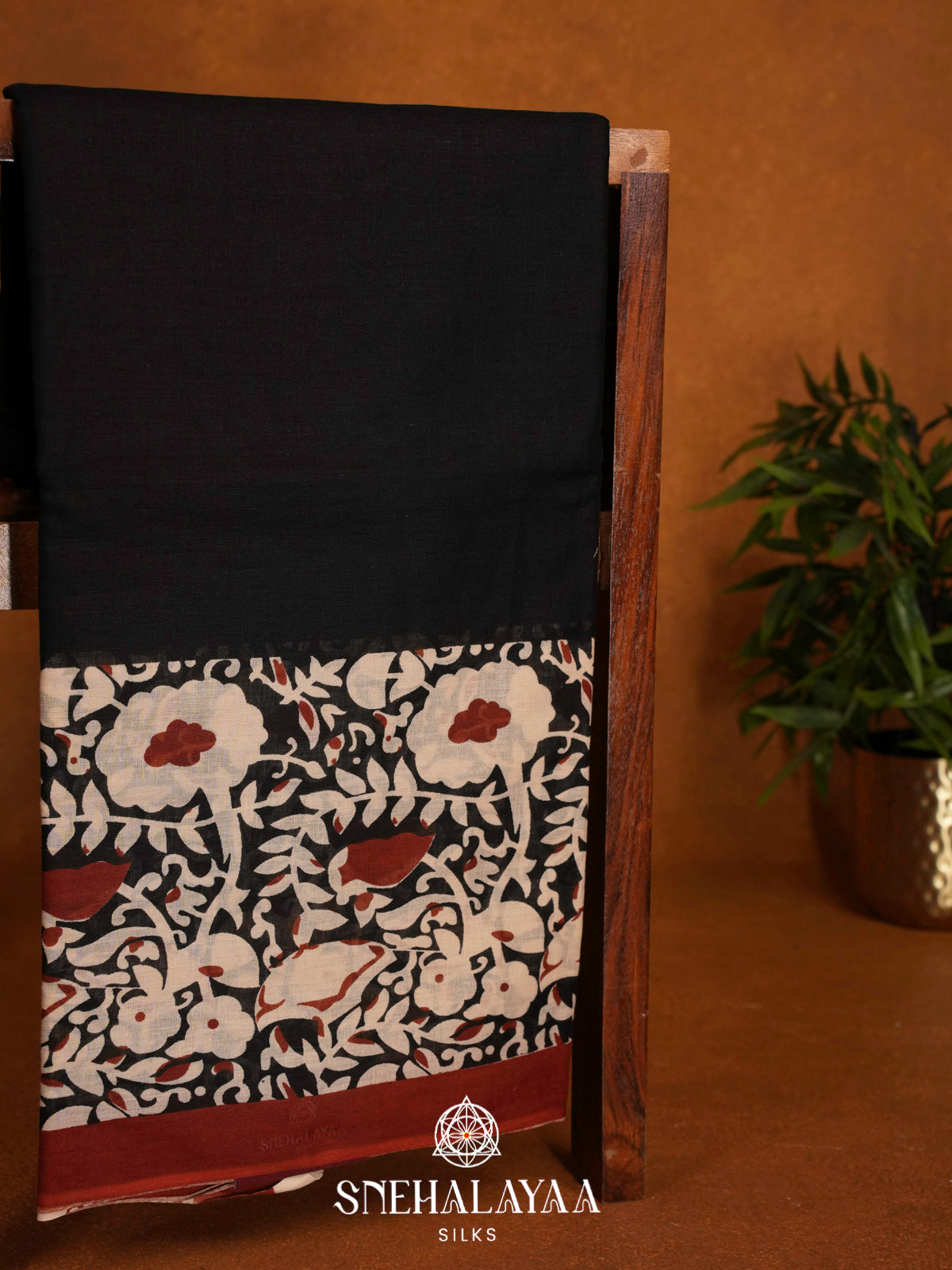 Black Jaipur Cotton Saree