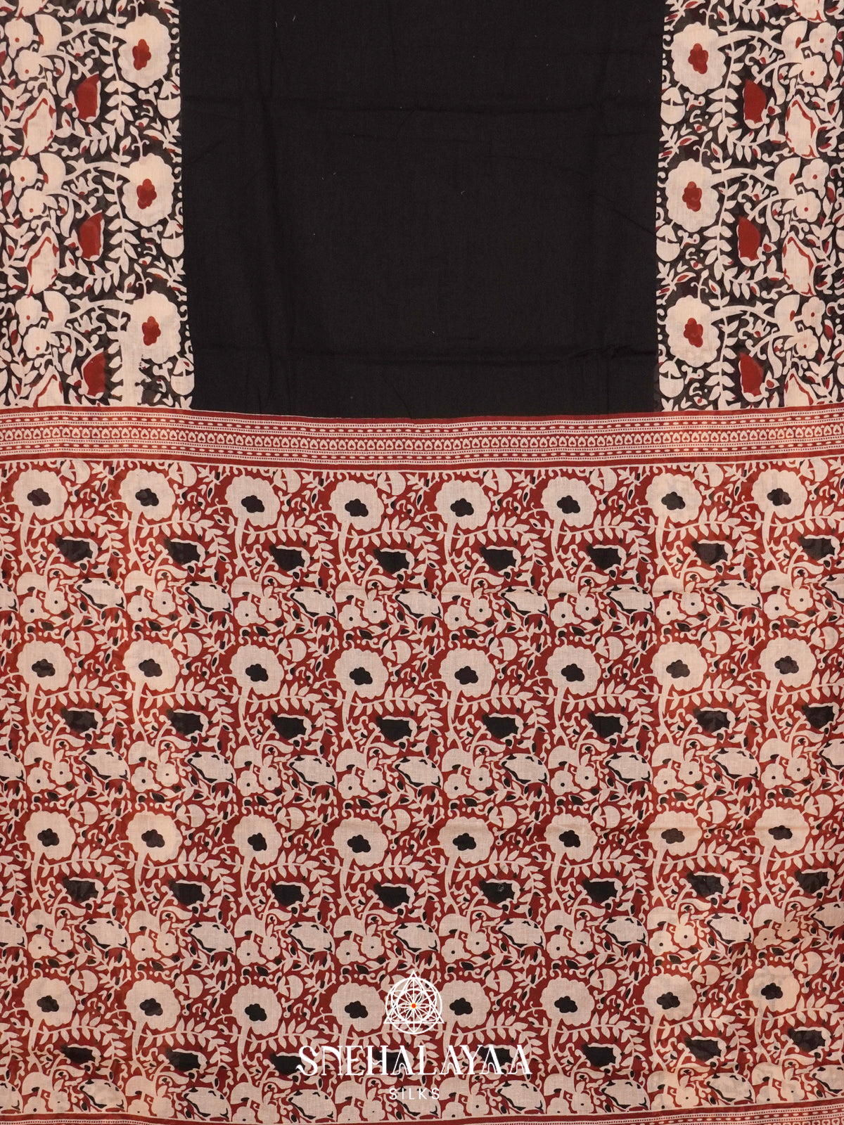 Black Jaipur Cotton Saree