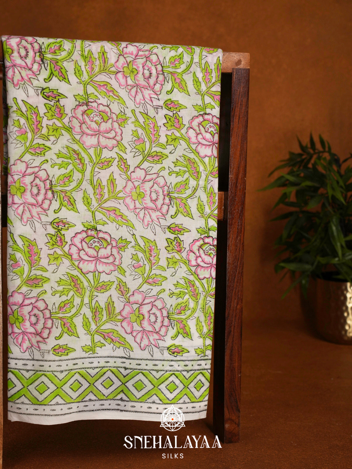 Off White Jaipur Cotton Saree