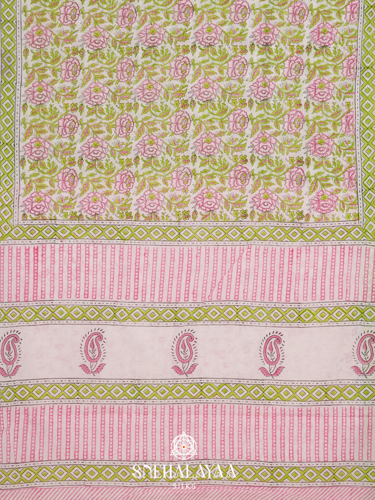 Off White Jaipur Cotton Saree