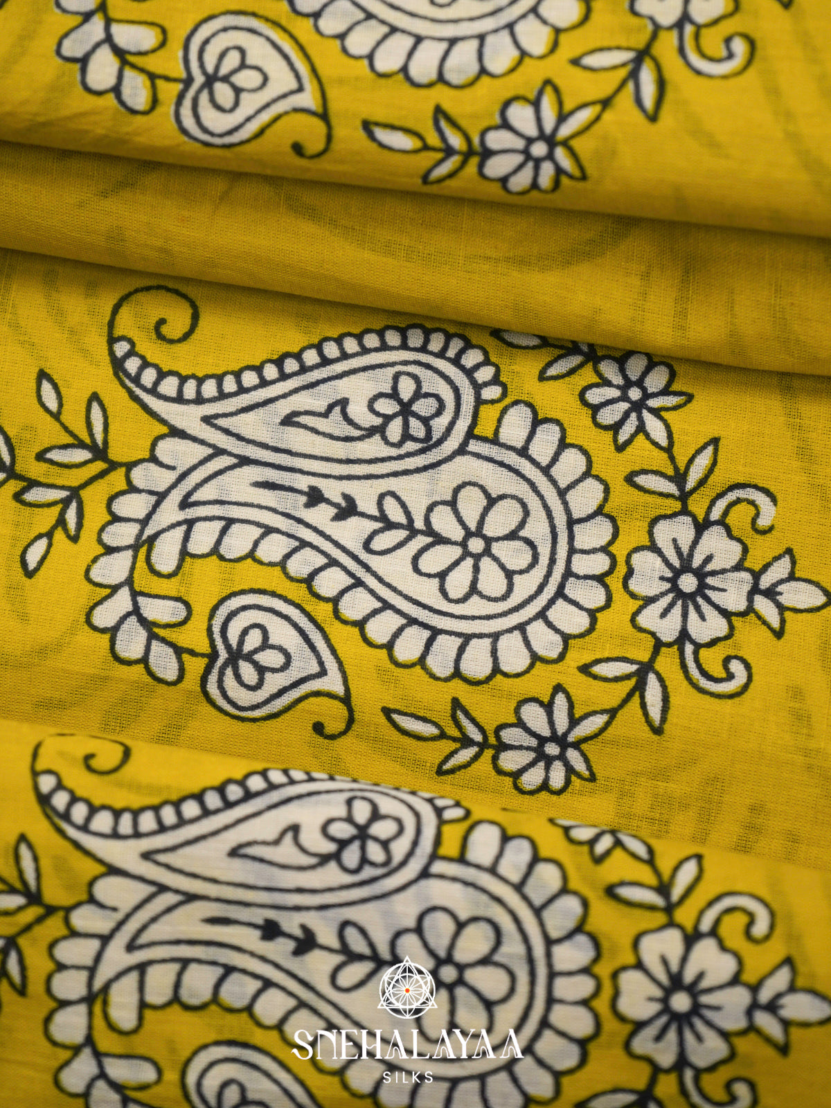 Yellow Jaipur Cotton Saree