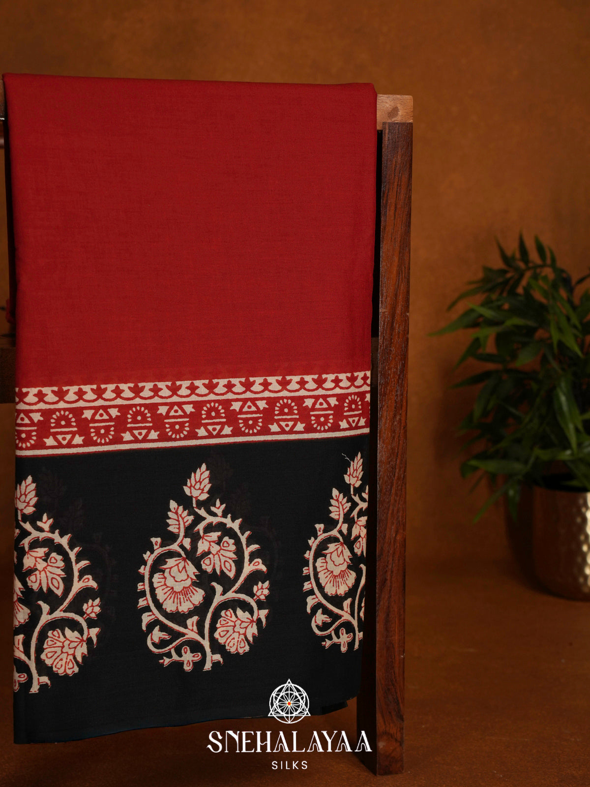 Maroon Jaipur Cotton Saree