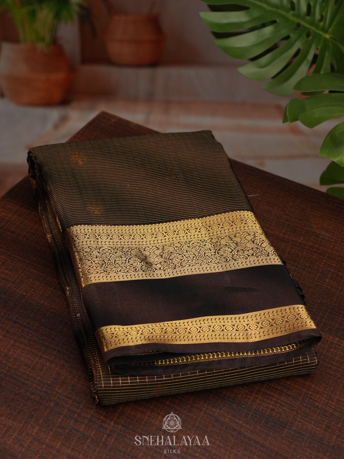 Coffee Brown Kanjivaram Silk Saree