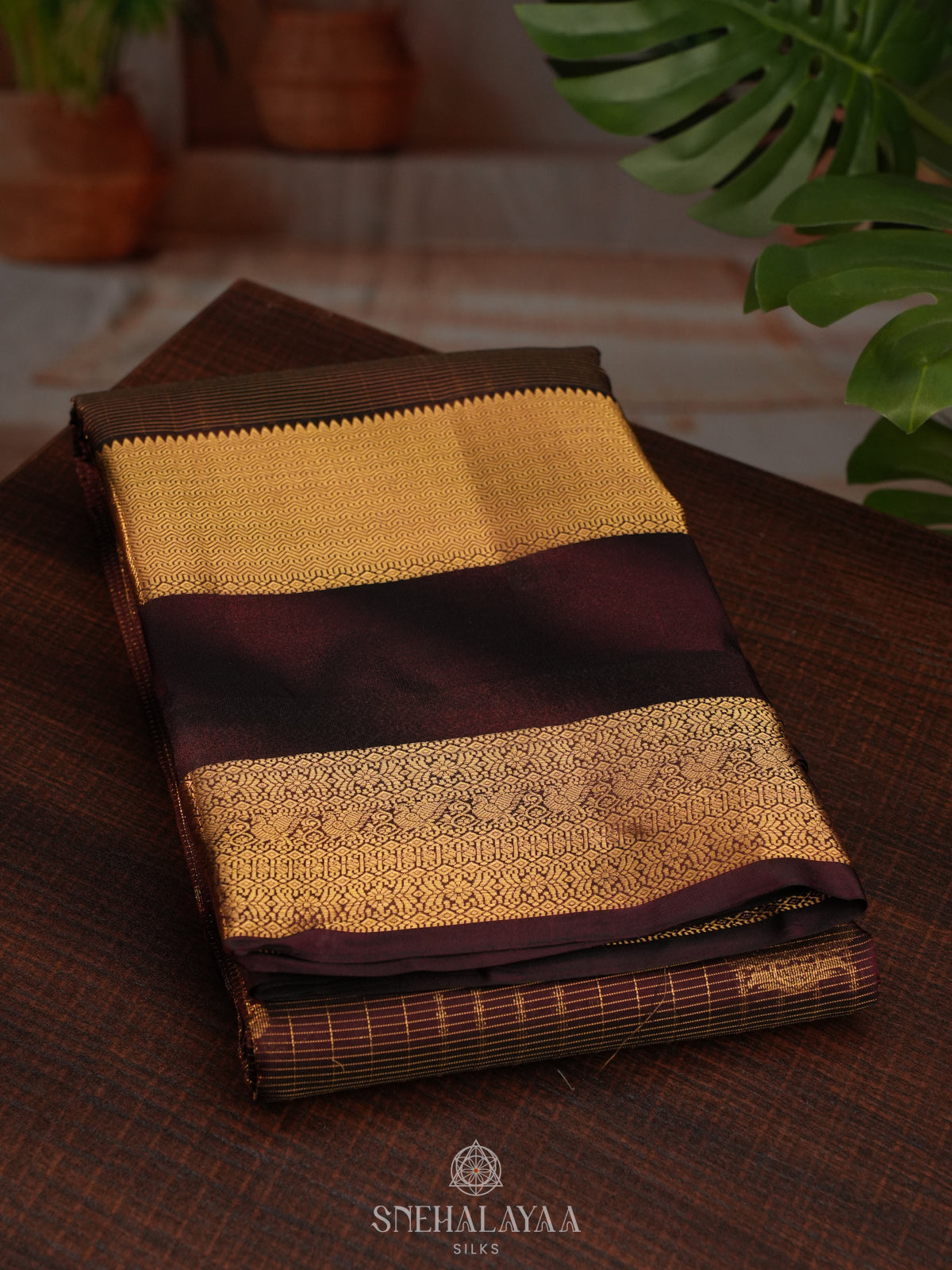 Coffee Brown Kanjivaram Silk Saree