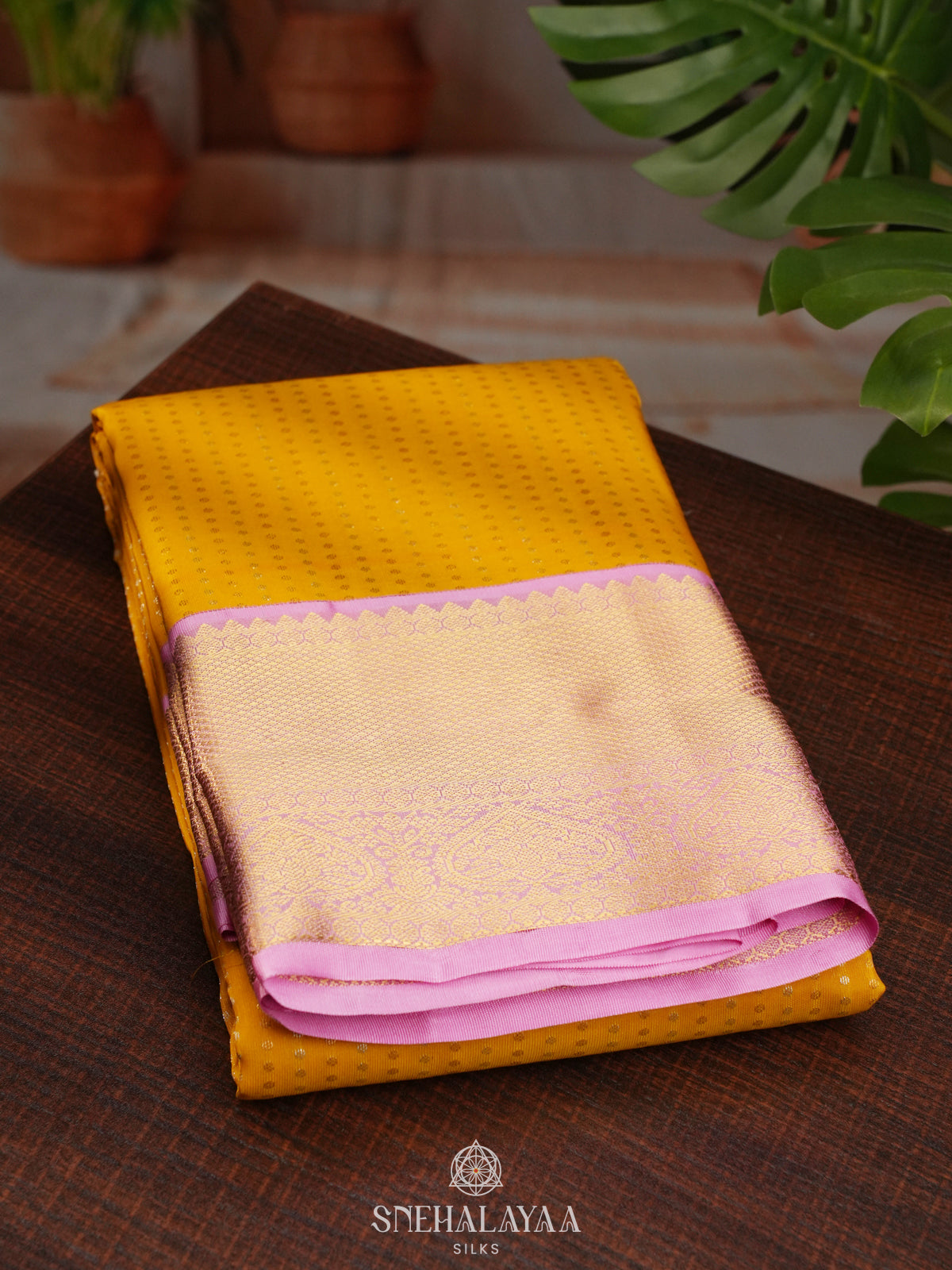Mango Yellow Kanjivaram Silk Saree