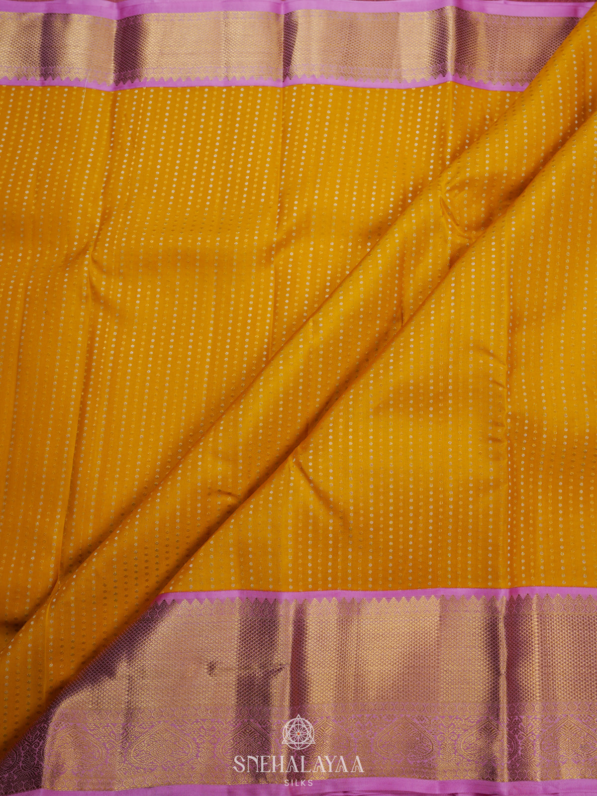 Mango Yellow Kanjivaram Silk Saree