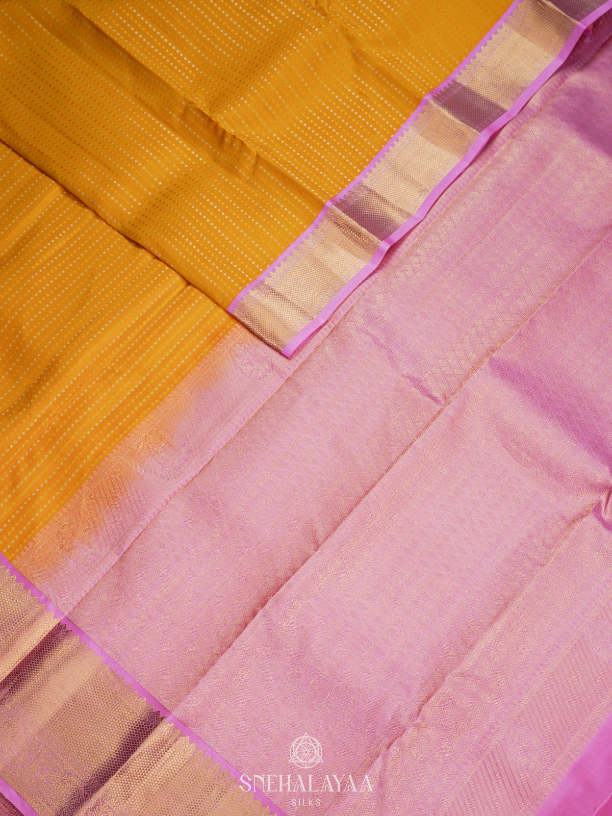 Mango Yellow Kanjivaram Silk Saree