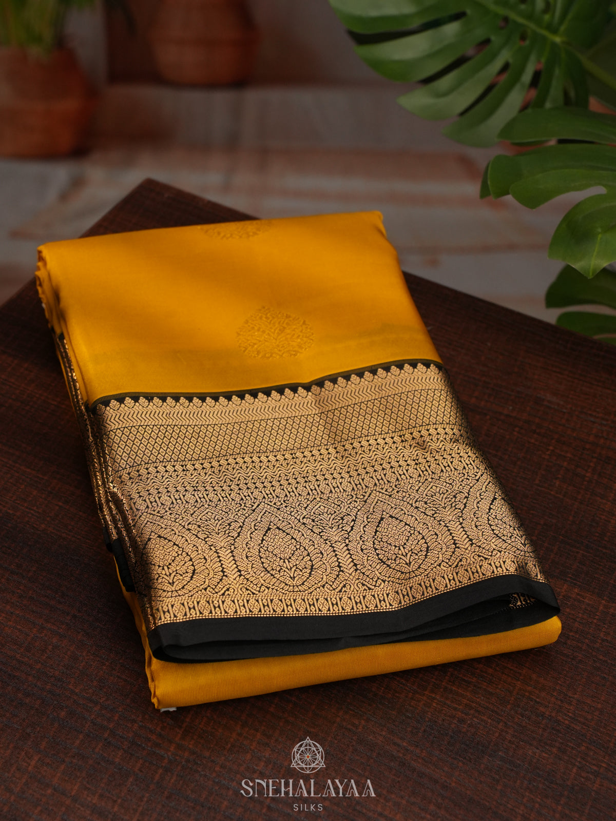 Mango Yellow Kanjivaram Silk Saree