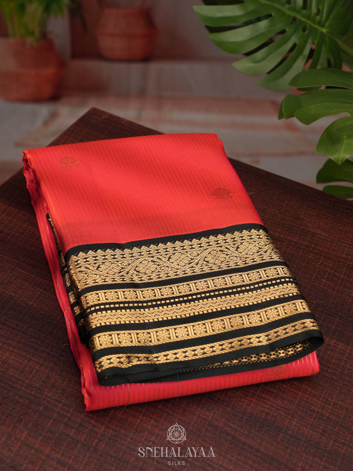 Ruby Red Kanjivaram Silk Saree