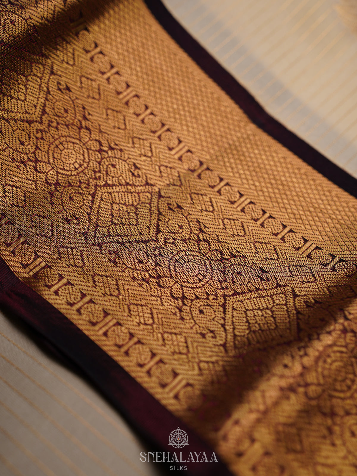 Cream Kanjivaram Silk Saree