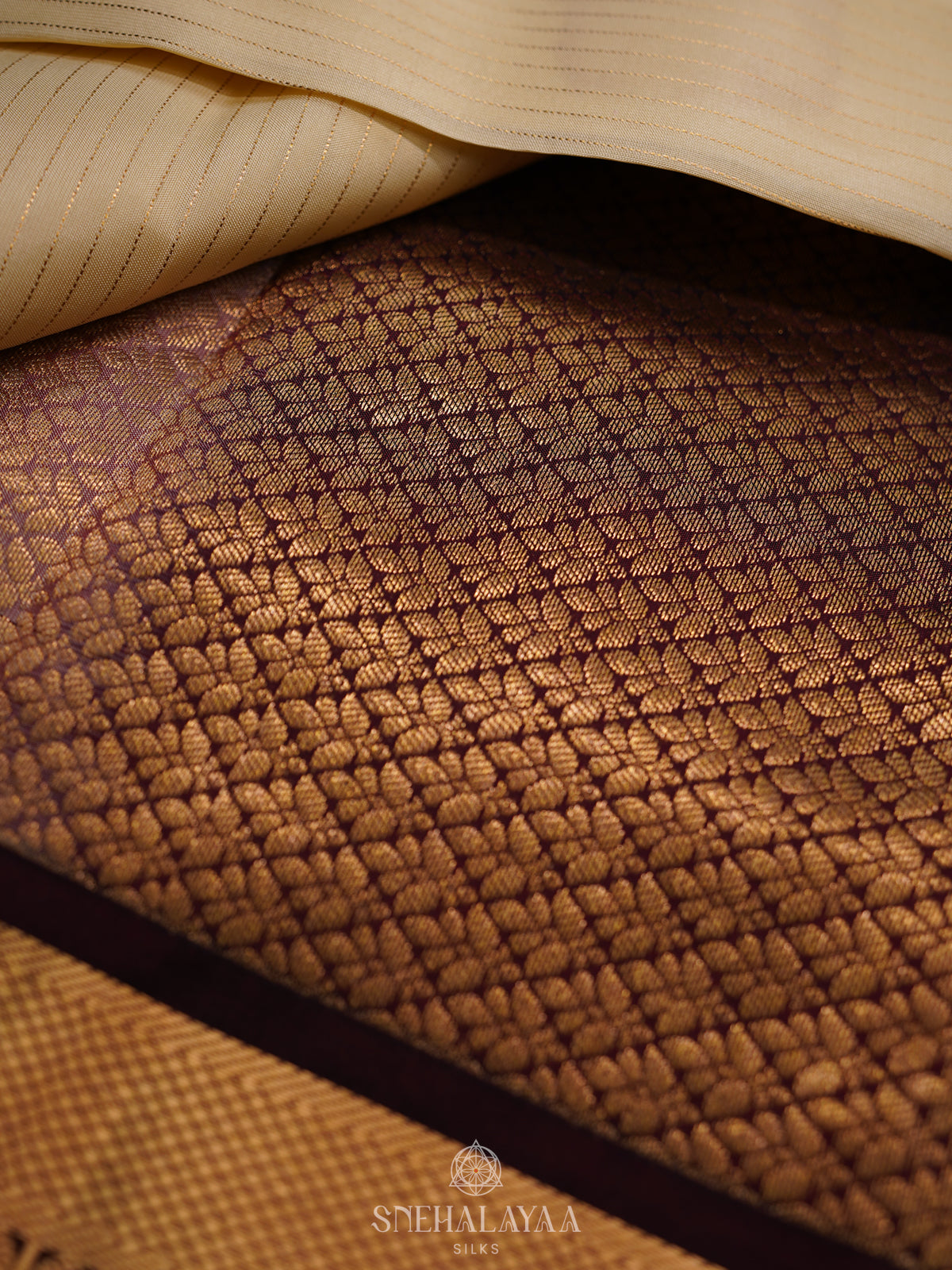 Cream Kanjivaram Silk Saree