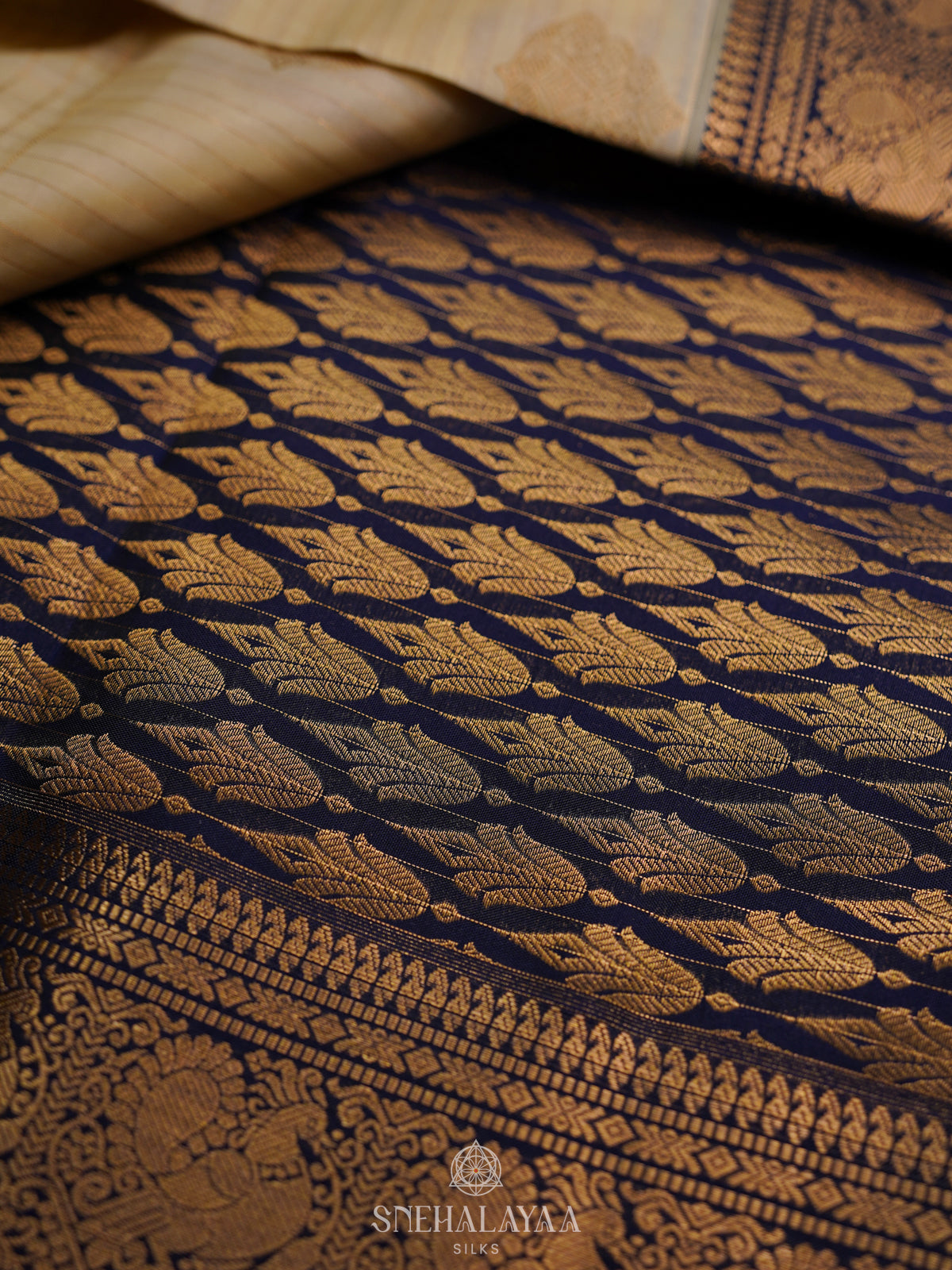 Cream Kanjivaram Silk Saree
