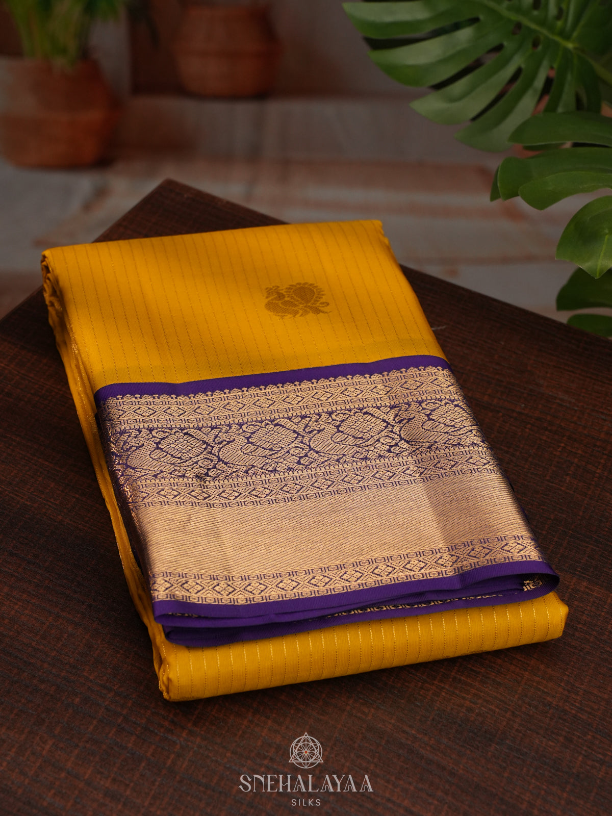 Mango Yellow Kanjivaram Silk Saree