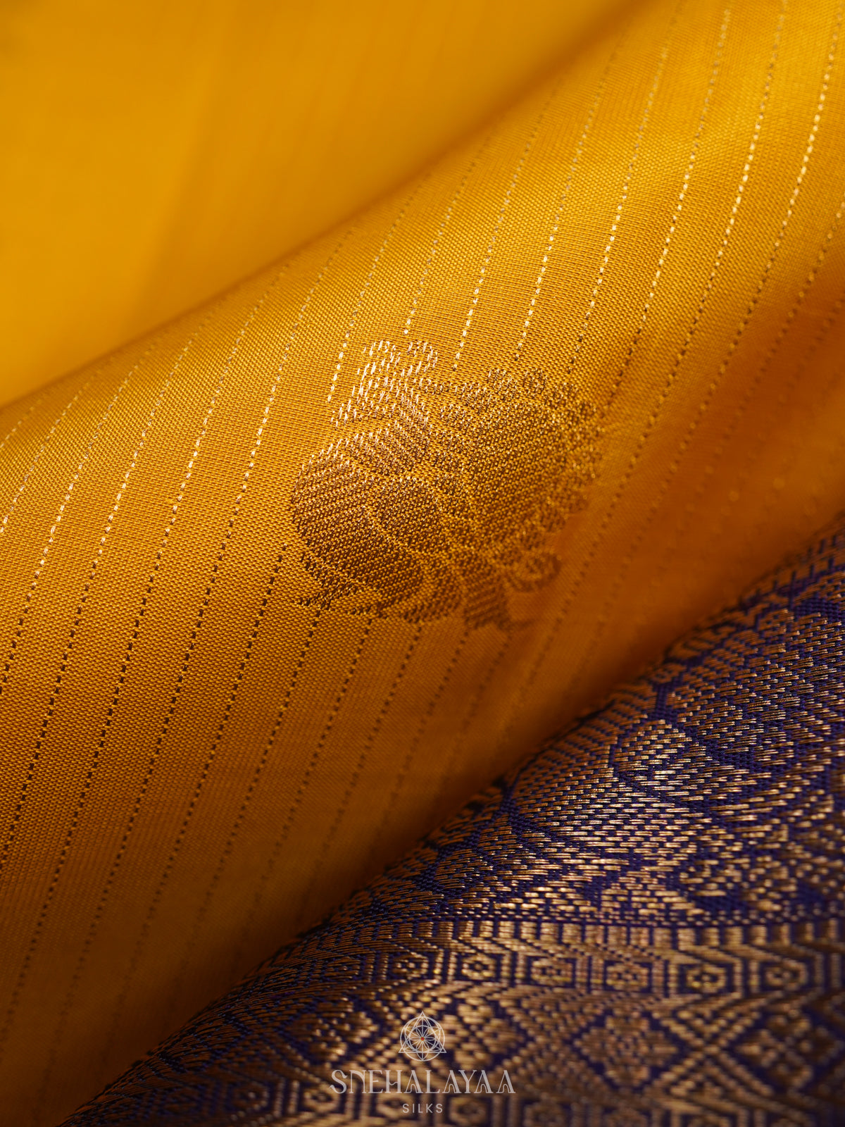 Mango Yellow Kanjivaram Silk Saree