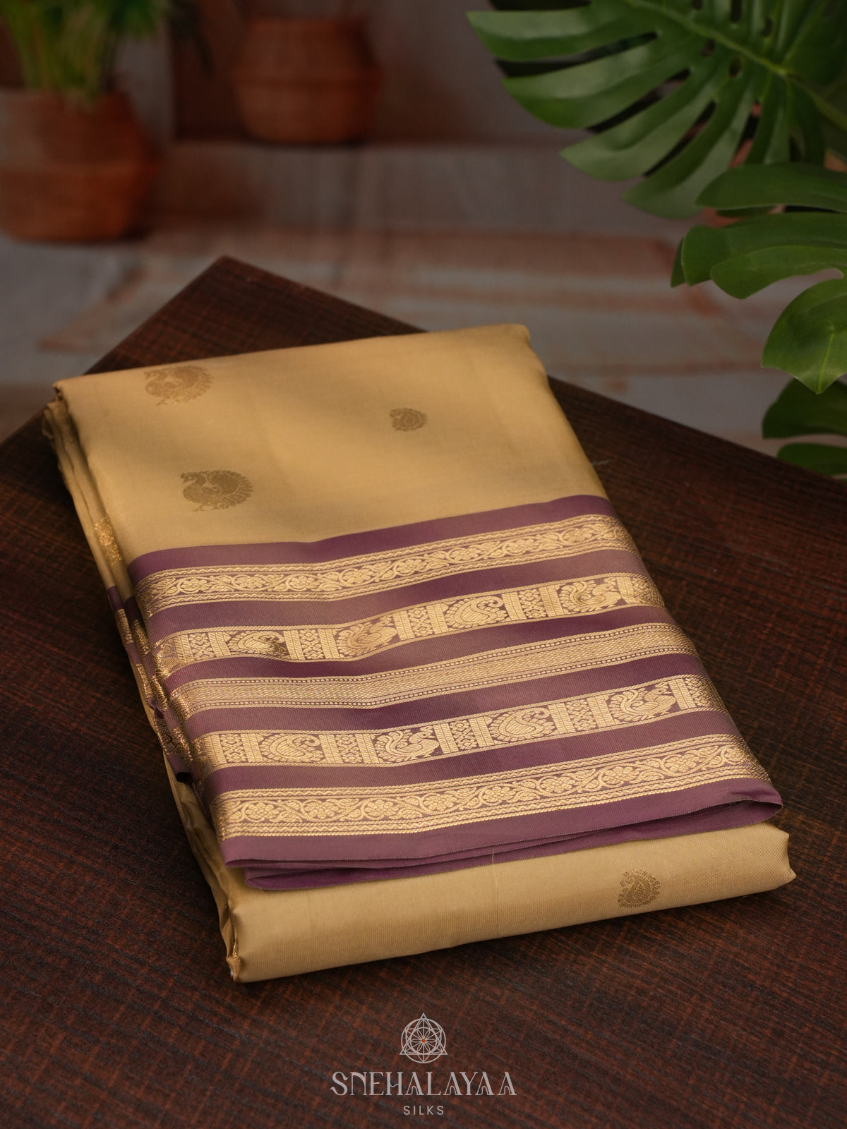 Pale Yellow Kanjivaram Silk Saree