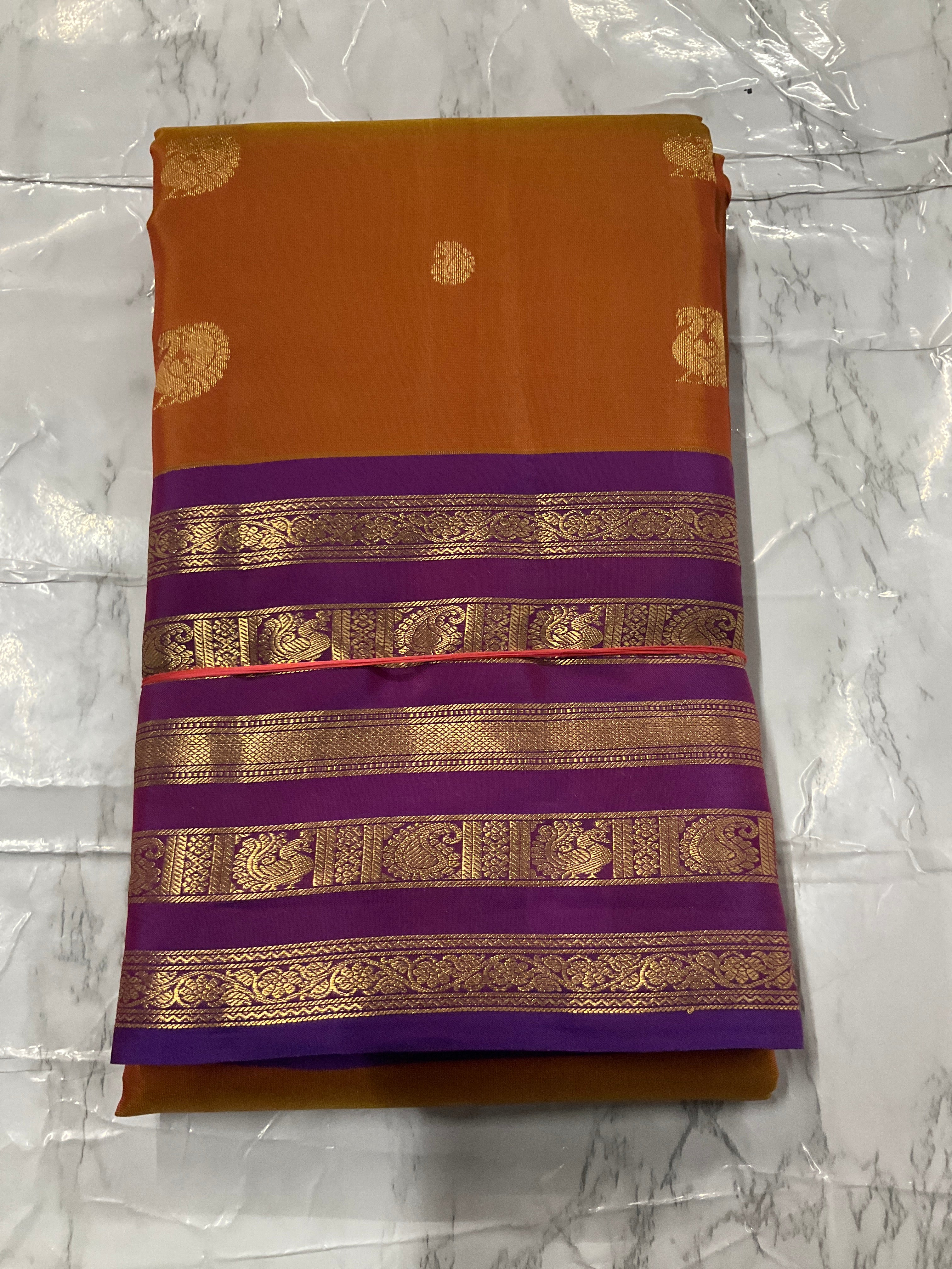 Orange Kanjivaram Silk Saree