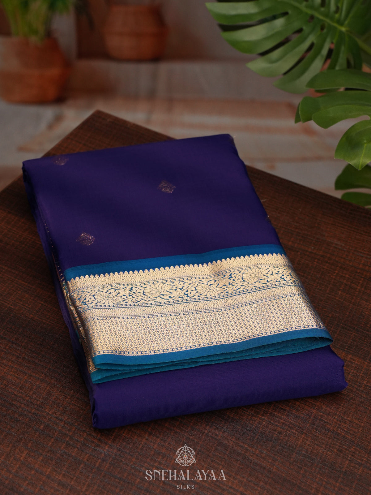 Navy Blue Kanjivaram Silk Saree