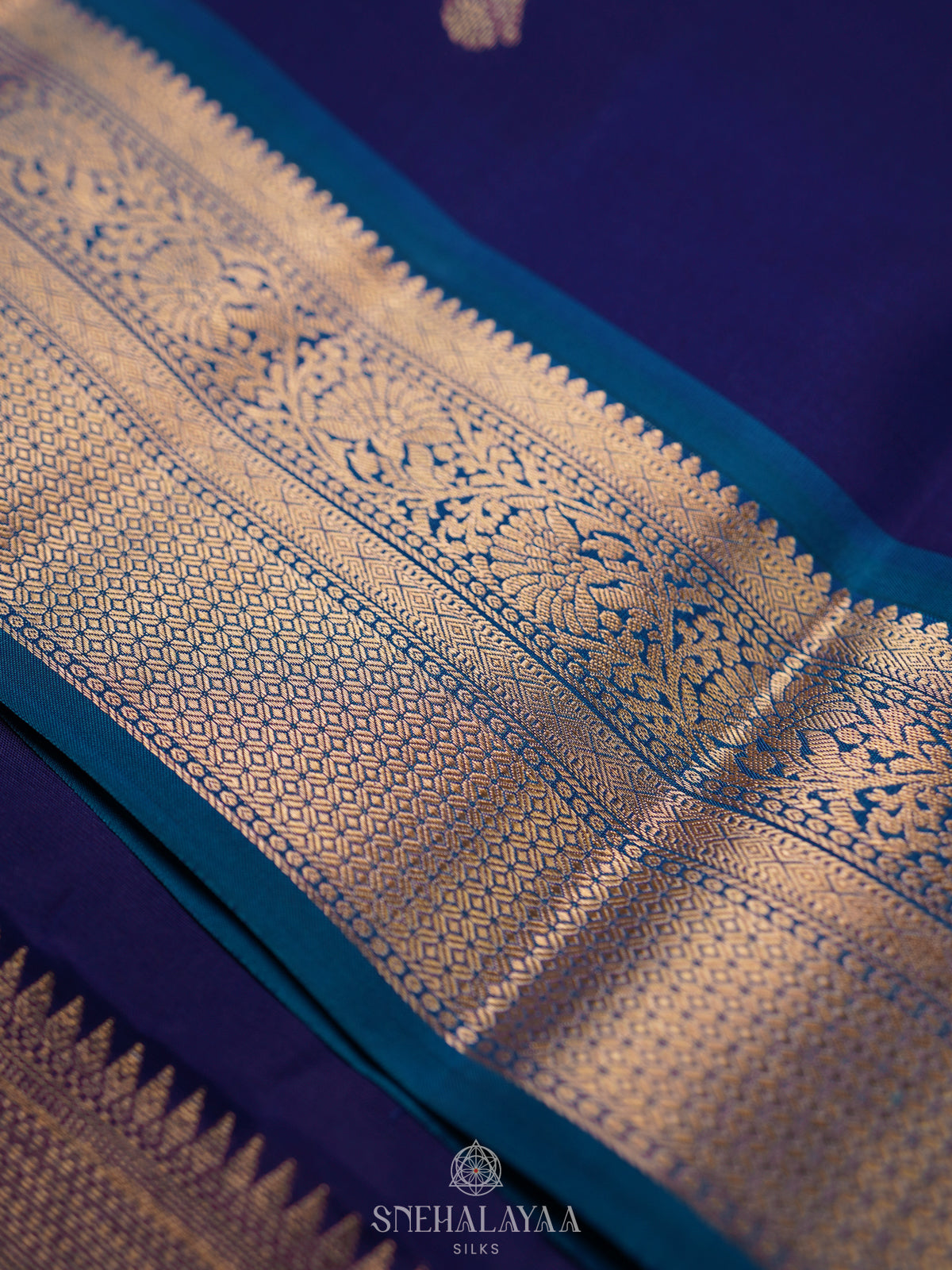 Navy Blue Kanjivaram Silk Saree