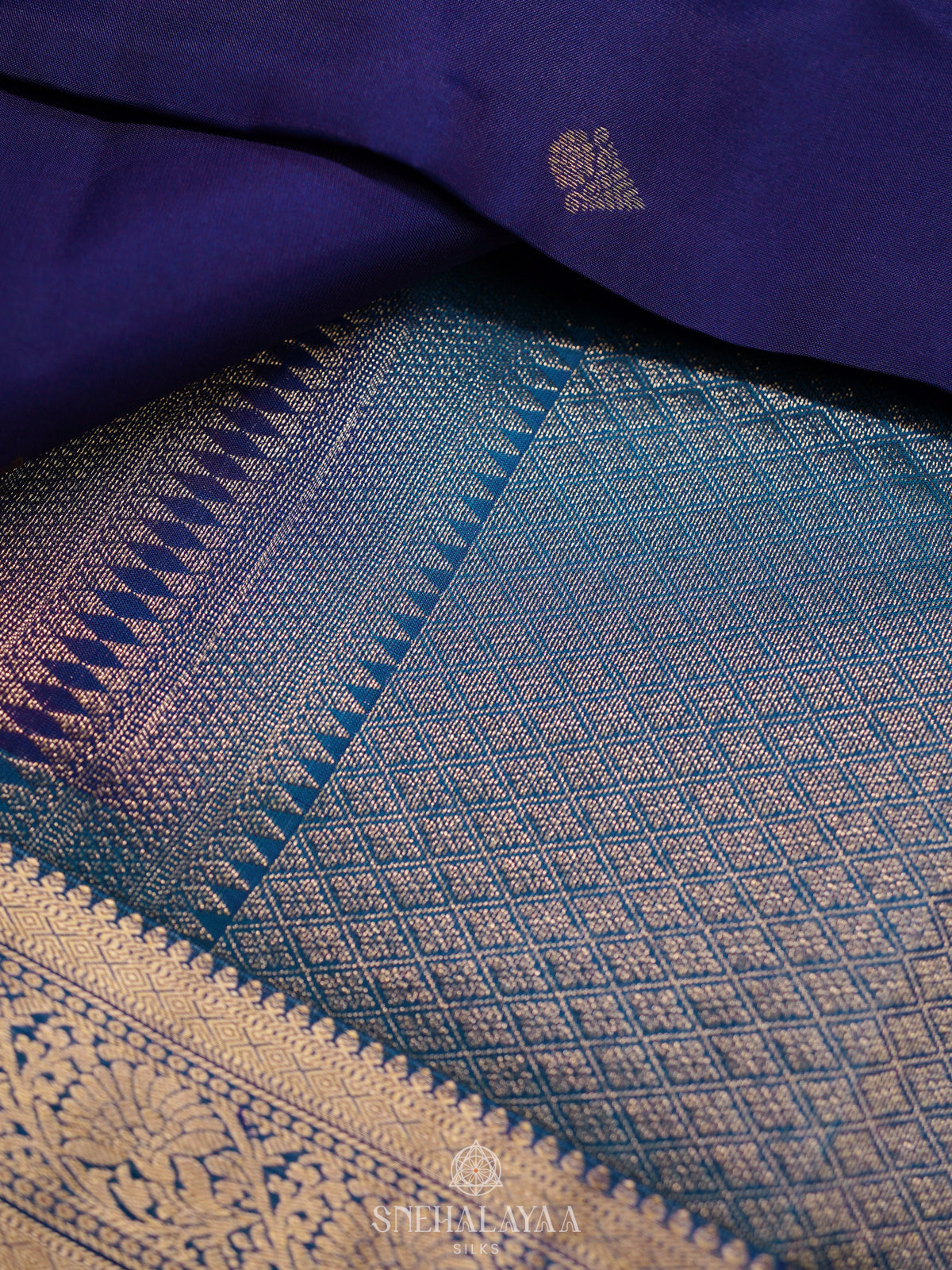 Navy Blue Kanjivaram Silk Saree