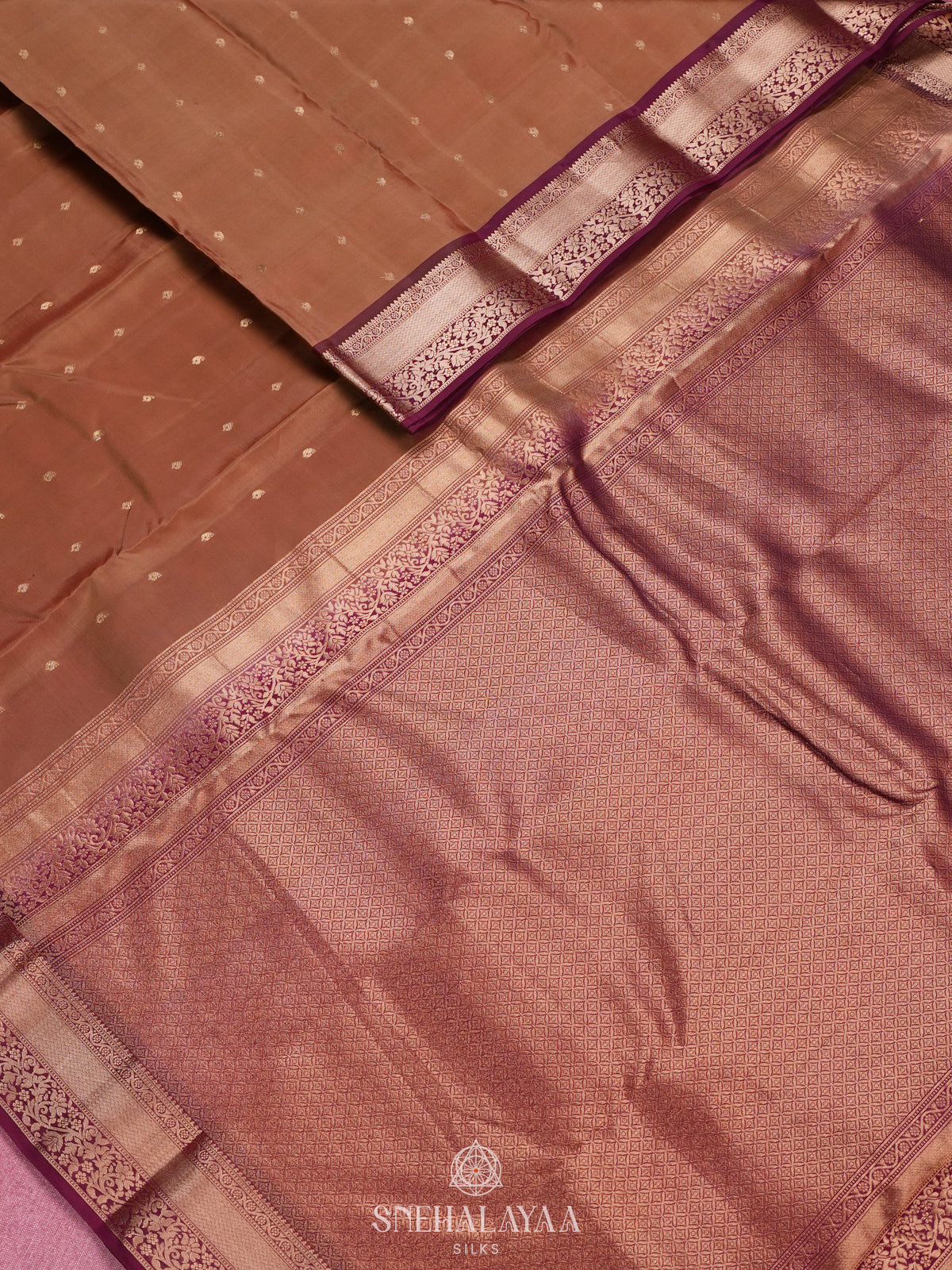Brown Kanjivaram Silk Saree