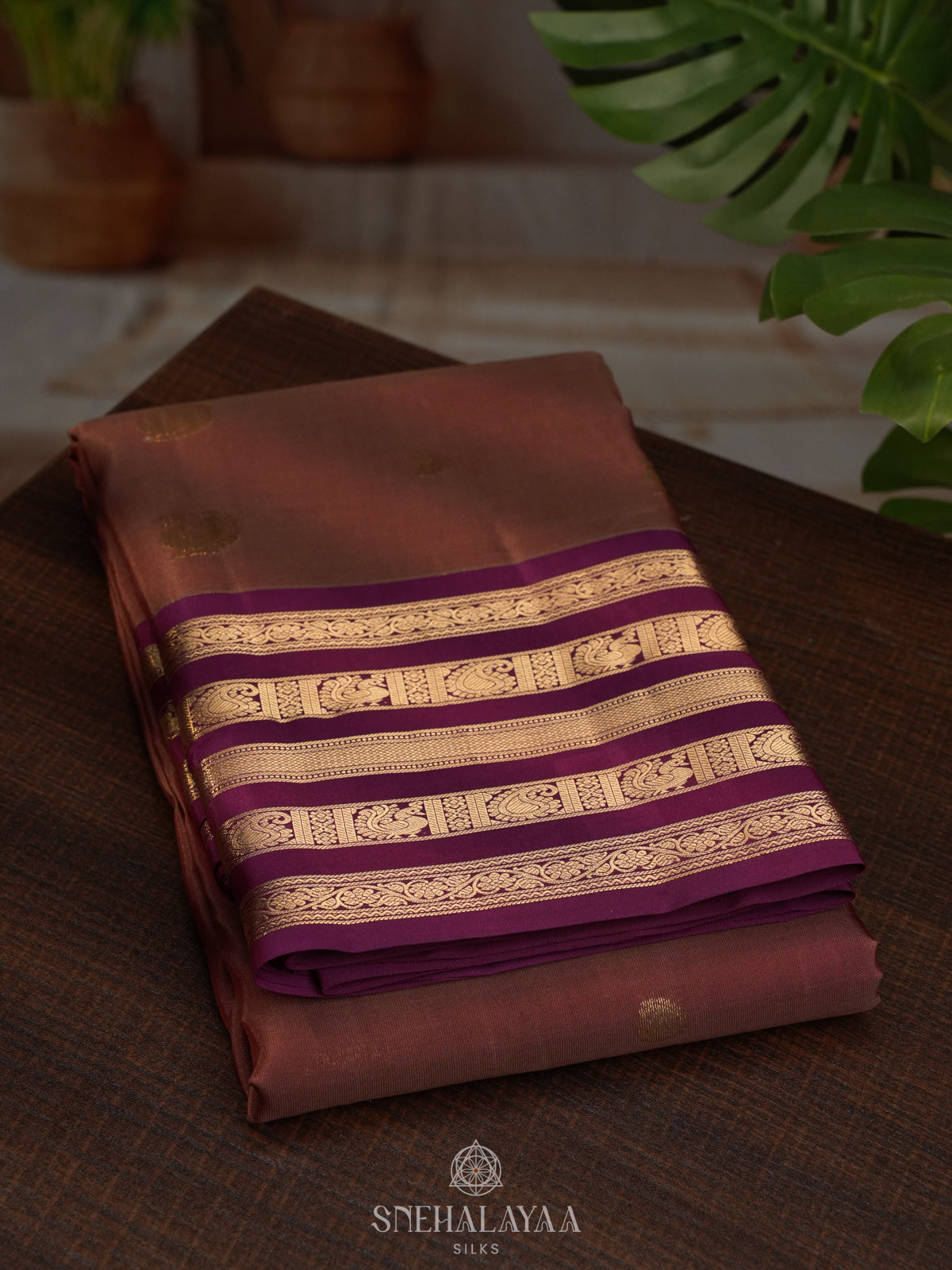 Brown Kanjivaram Silk Saree