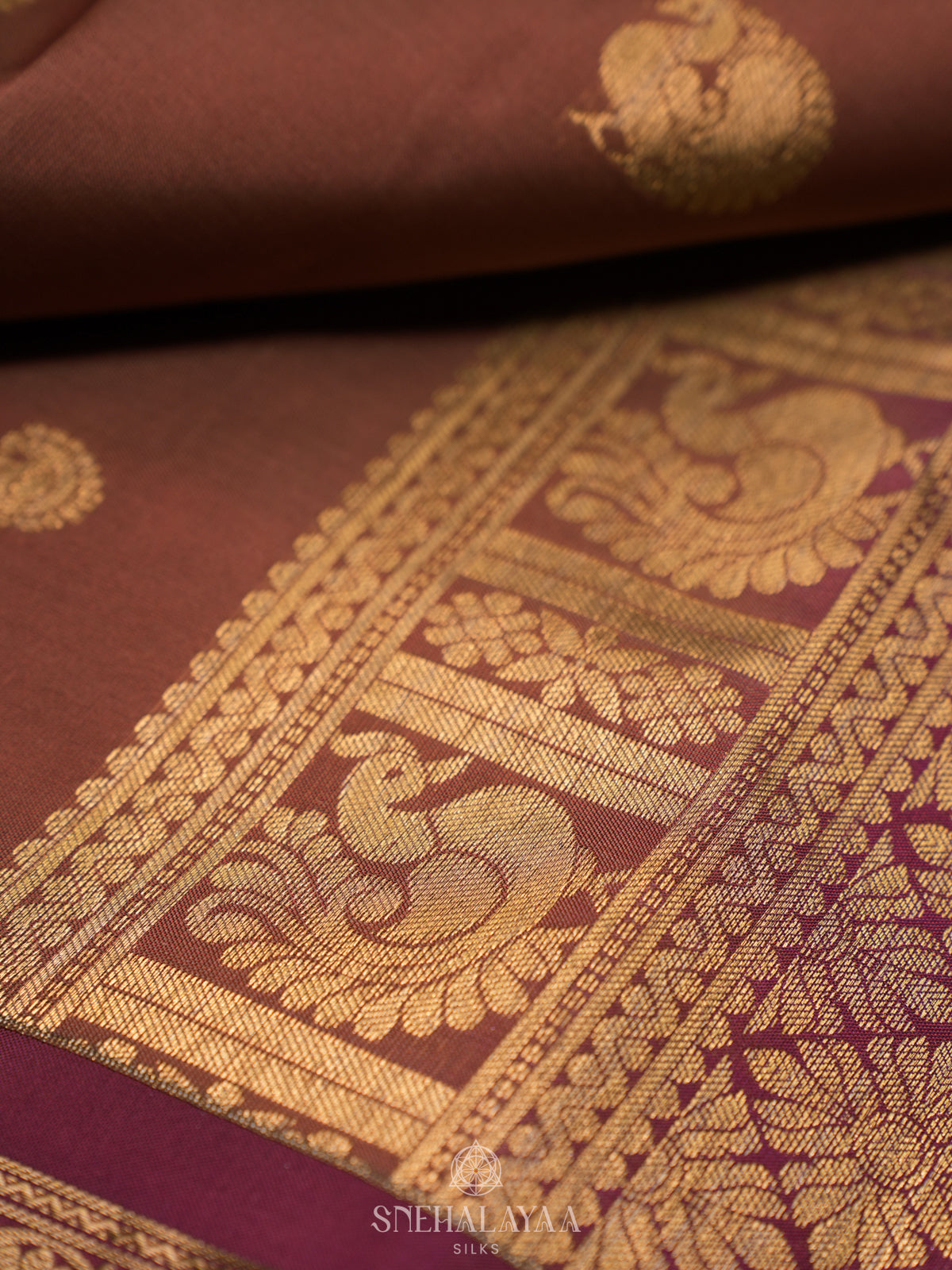Brown Kanjivaram Silk Saree