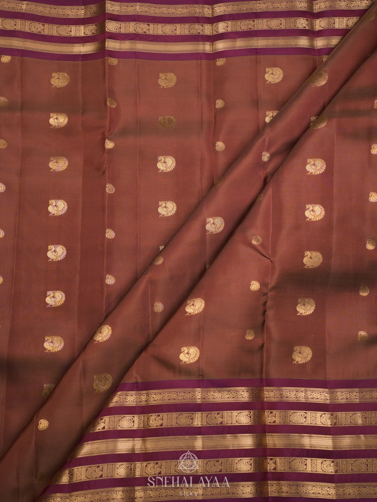 Brown Kanjivaram Silk Saree