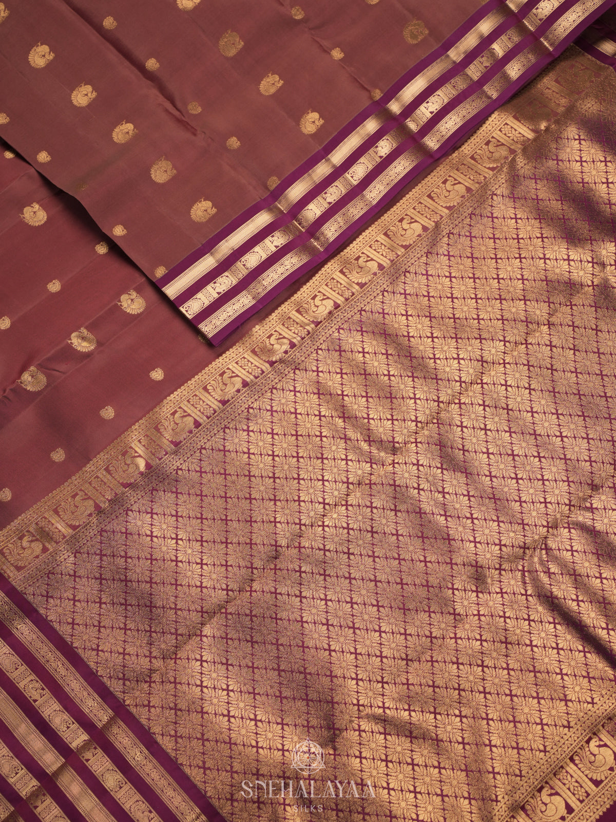 Brown Kanjivaram Silk Saree
