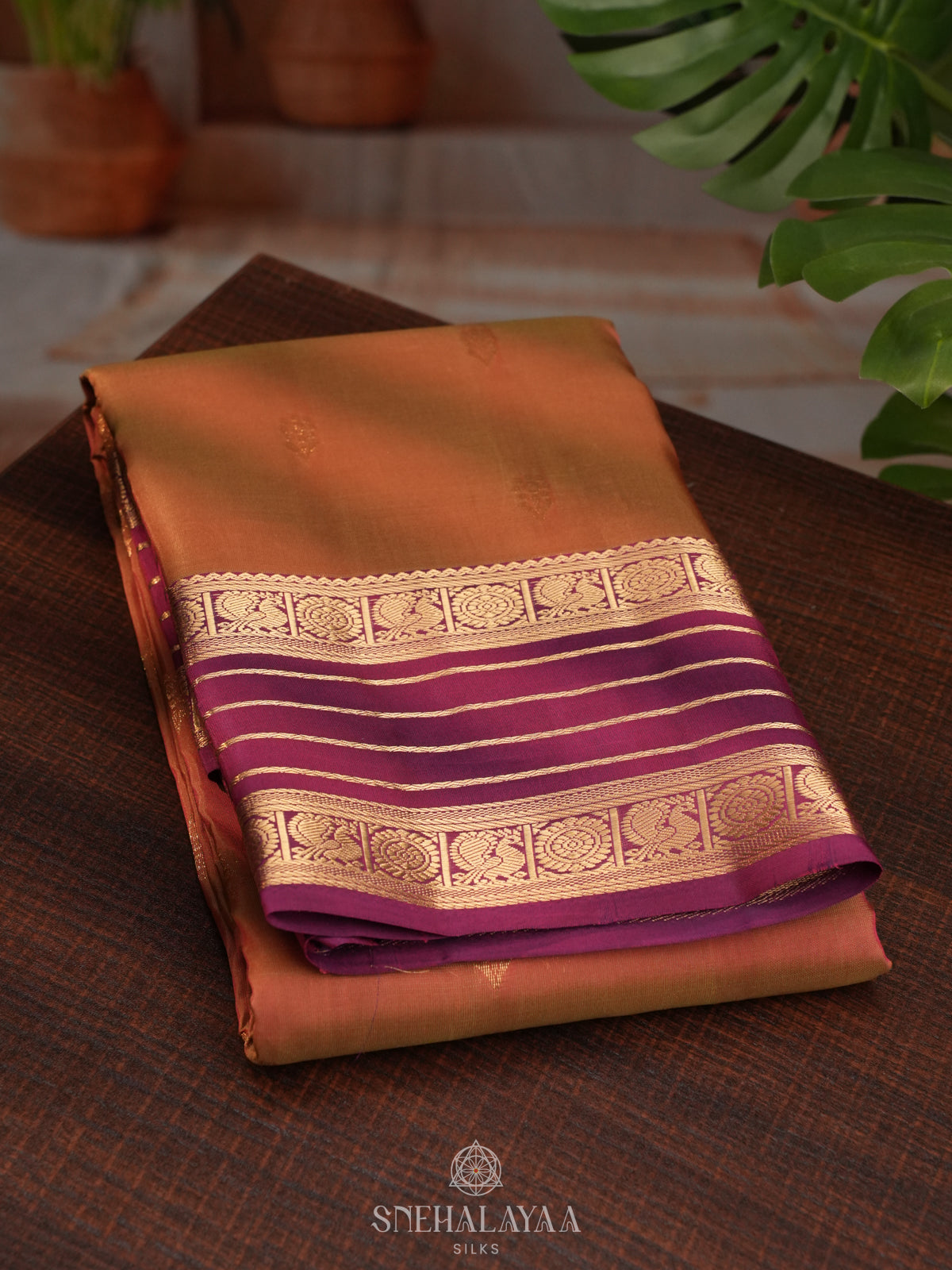Brown Kanjivaram Silk Saree