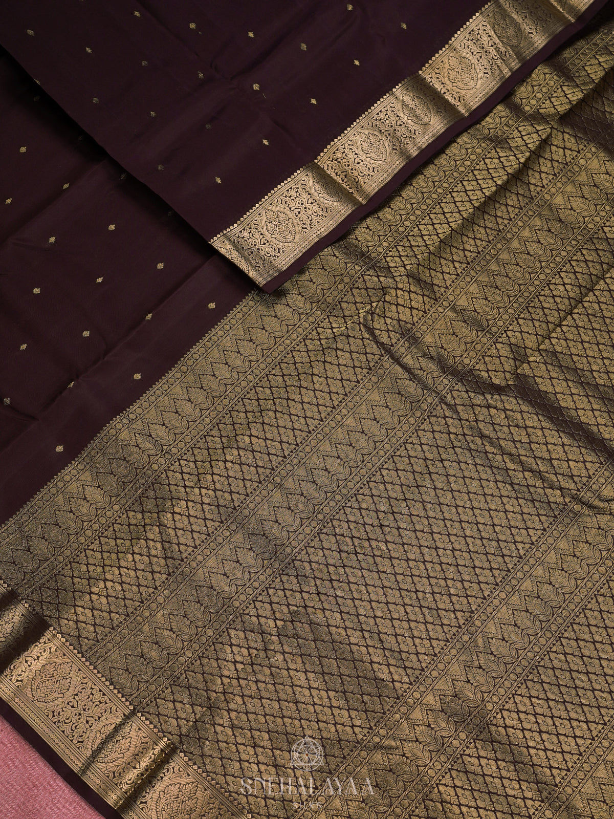 Burgundy Kanjivaram Silk Saree
